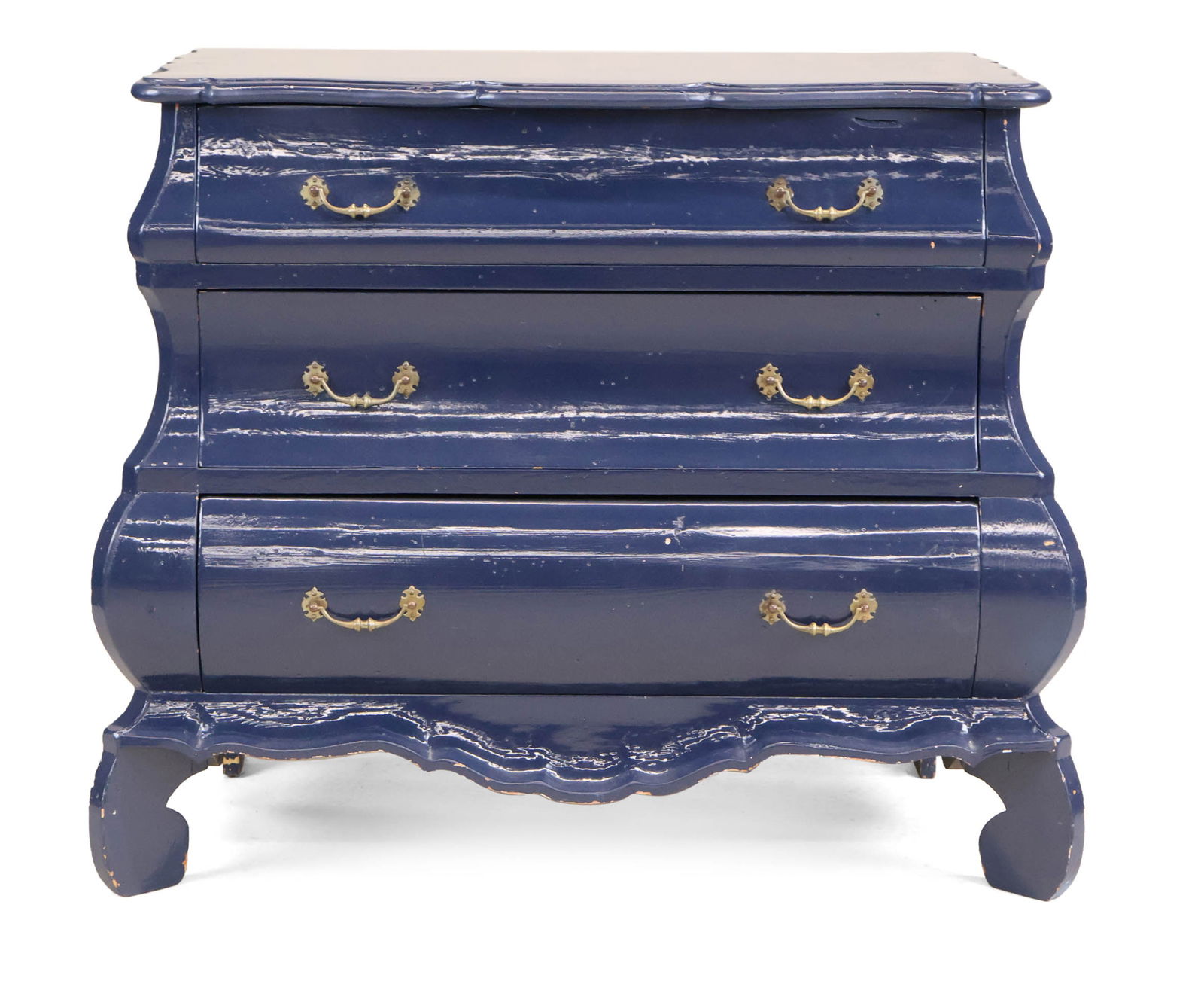 Rococo Style Blue-Lacquered Commode (1 of 10)