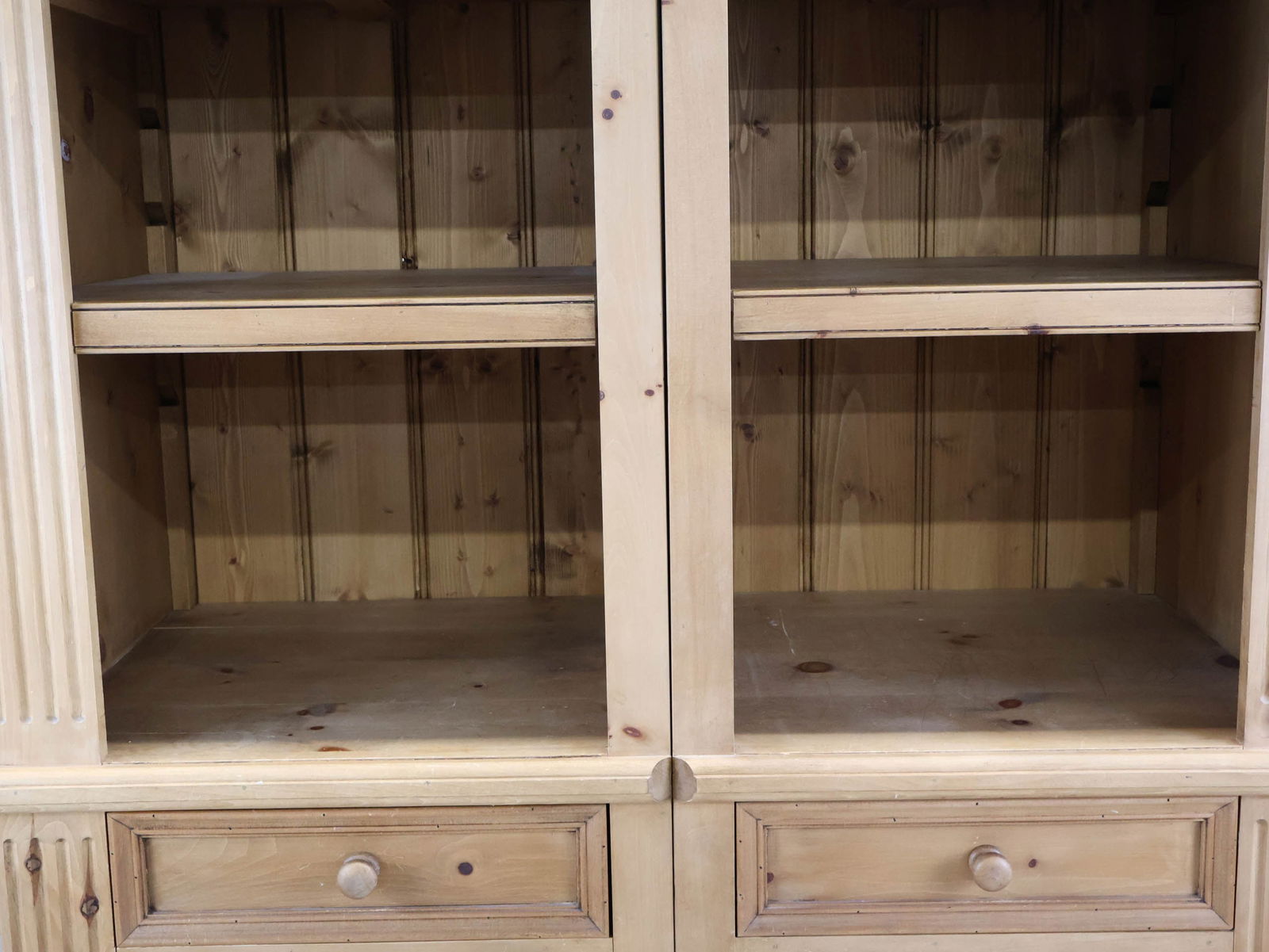 Two Part English Pine Bookcase - 10