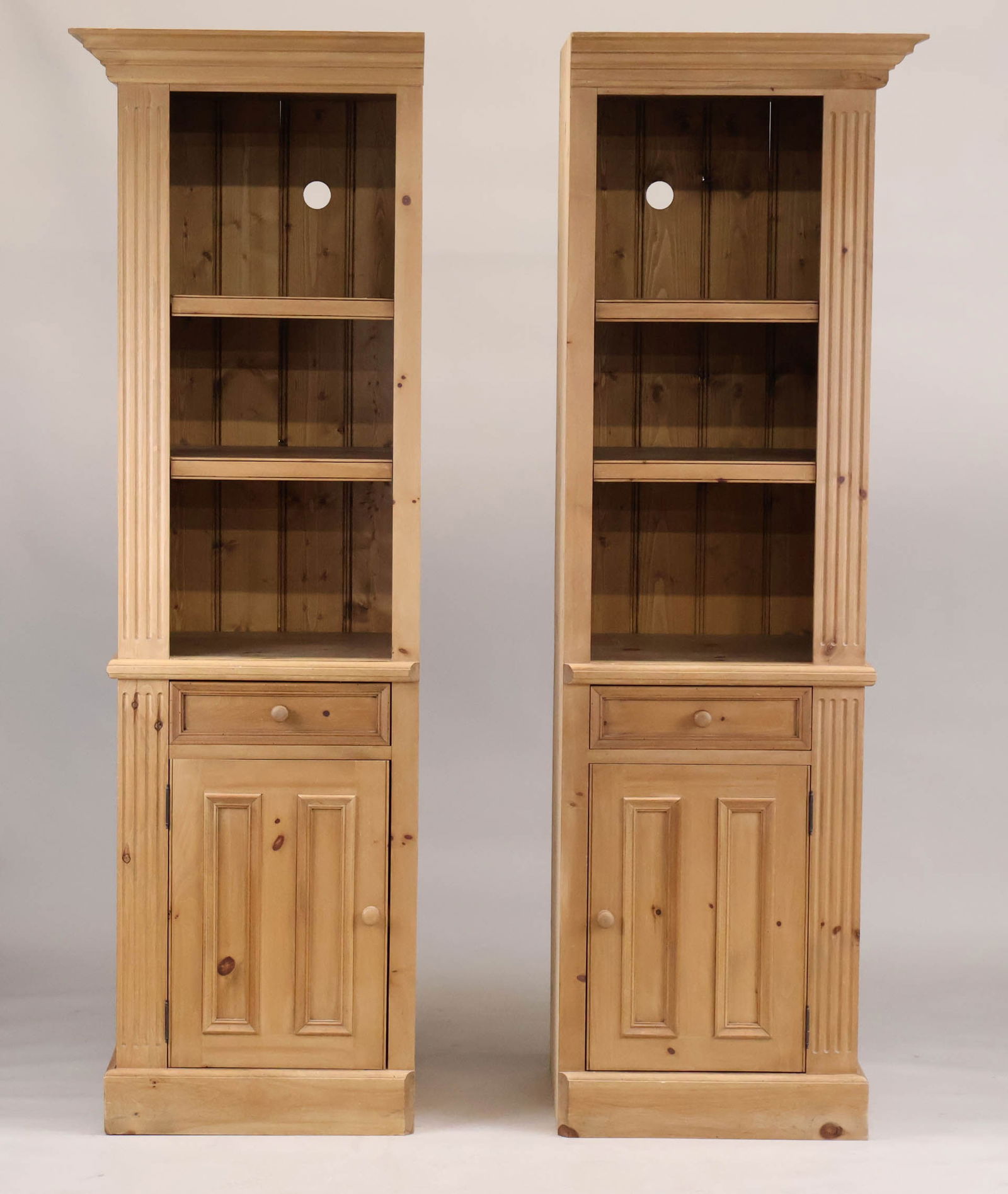 Two Part English Pine Bookcase - 2