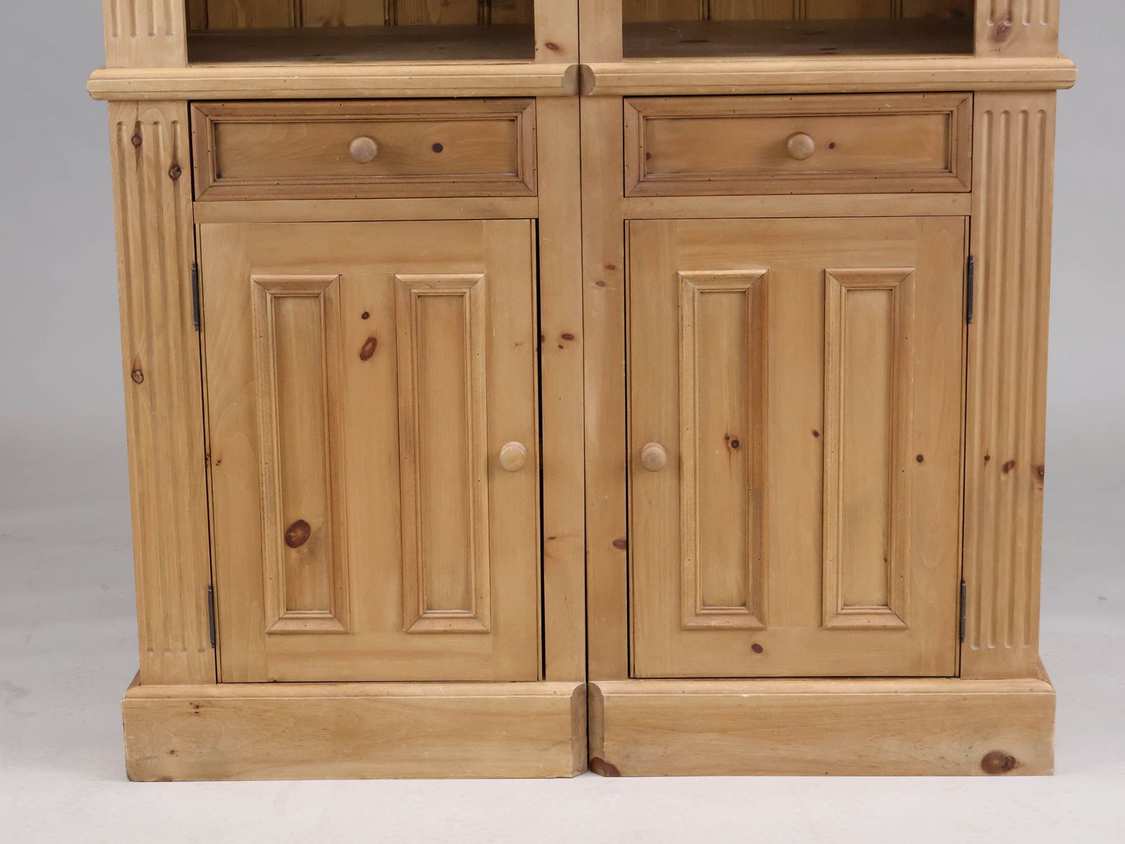 Two Part English Pine Bookcase - 3