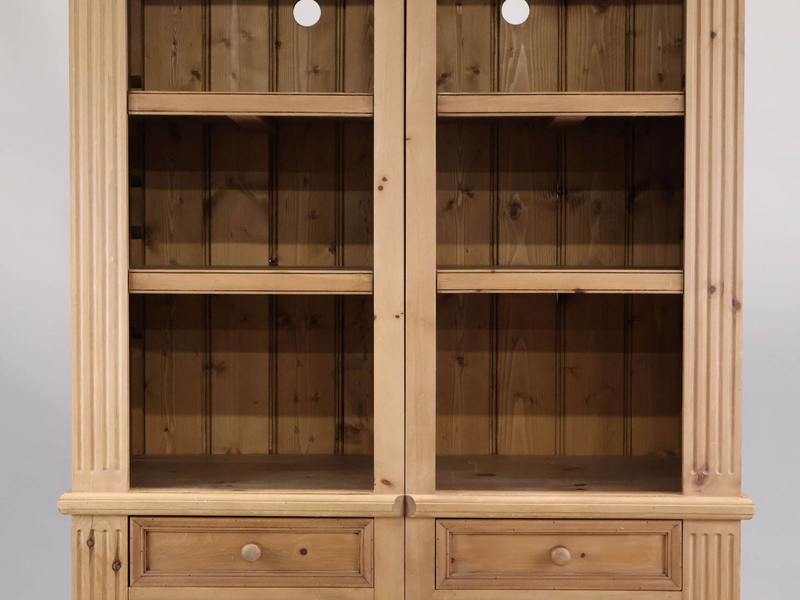 Two Part English Pine Bookcase - 4