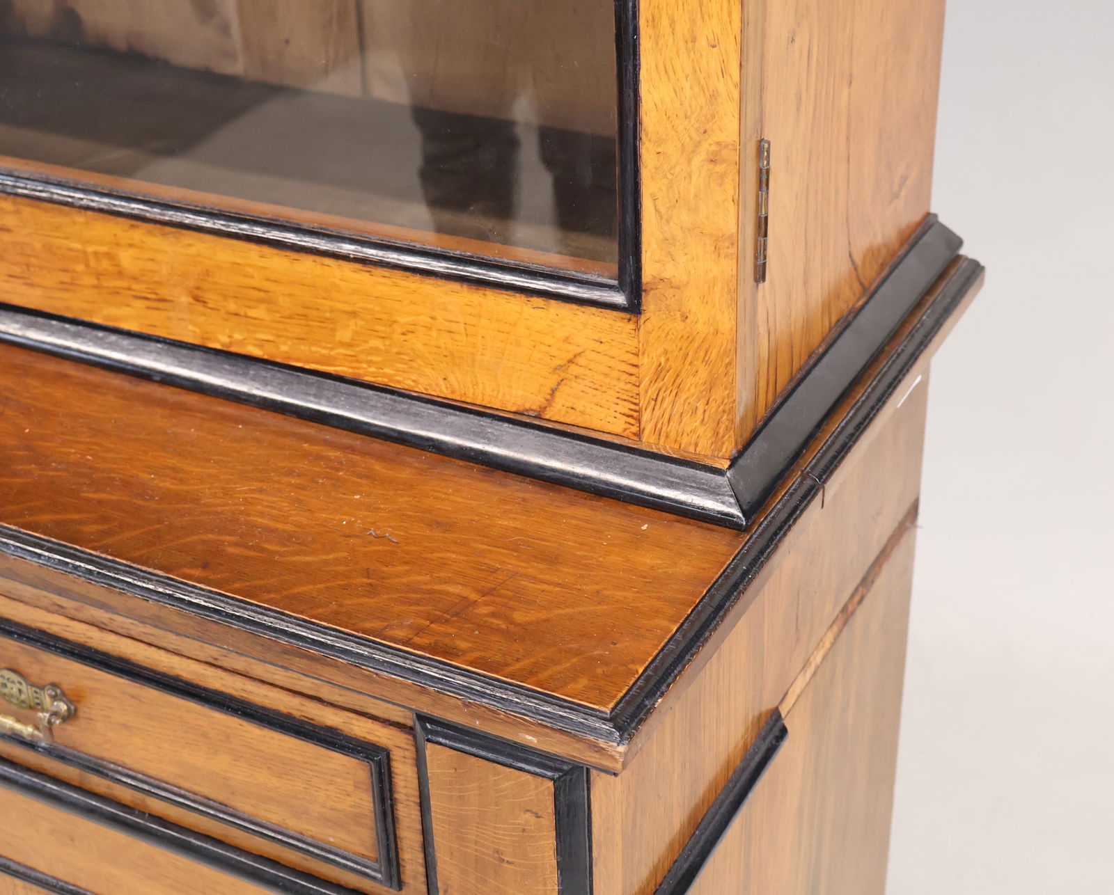 Victorian Part-Ebonized Oak Library Bookcase - 11