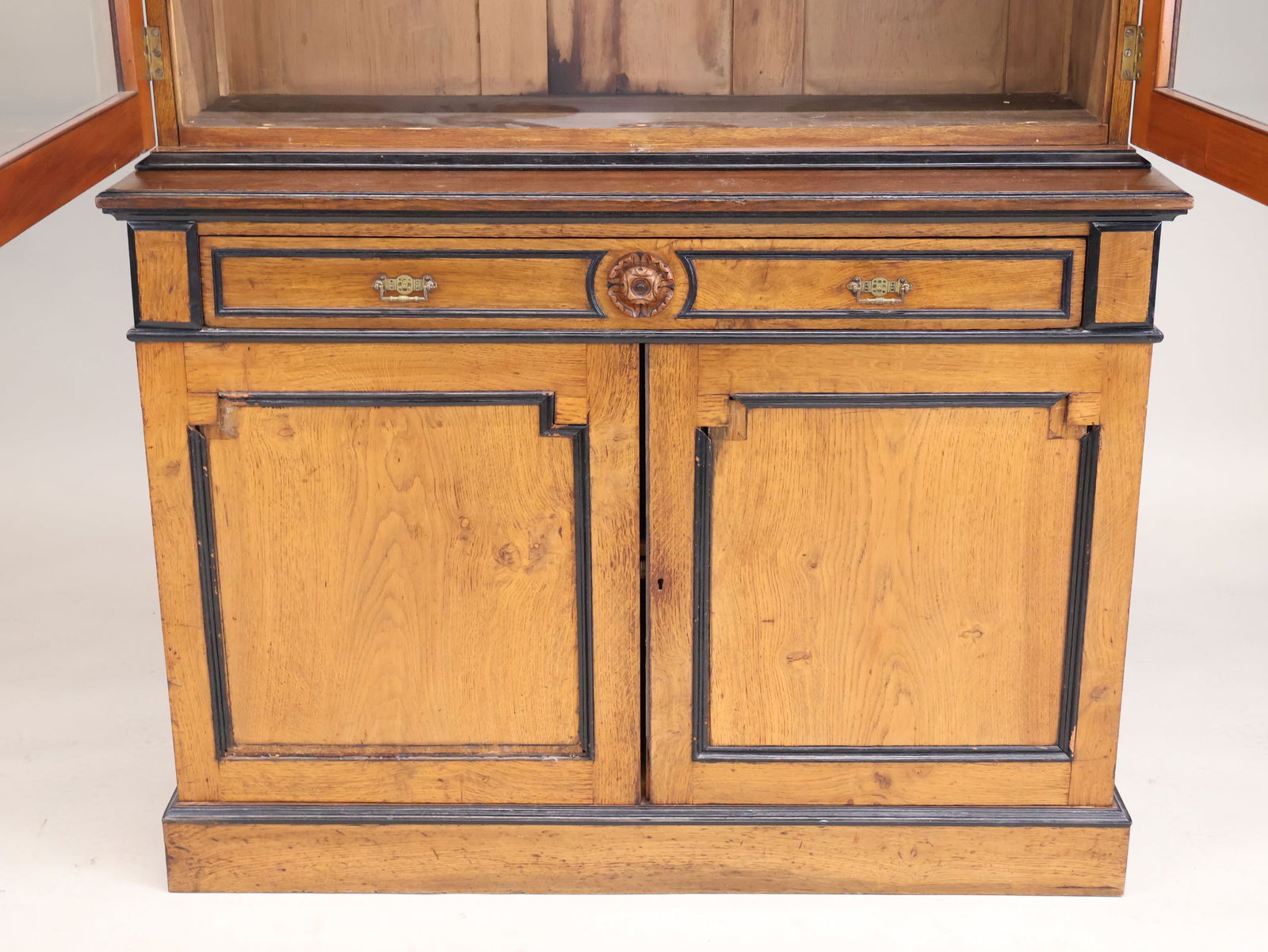 Victorian Part-Ebonized Oak Library Bookcase - 15