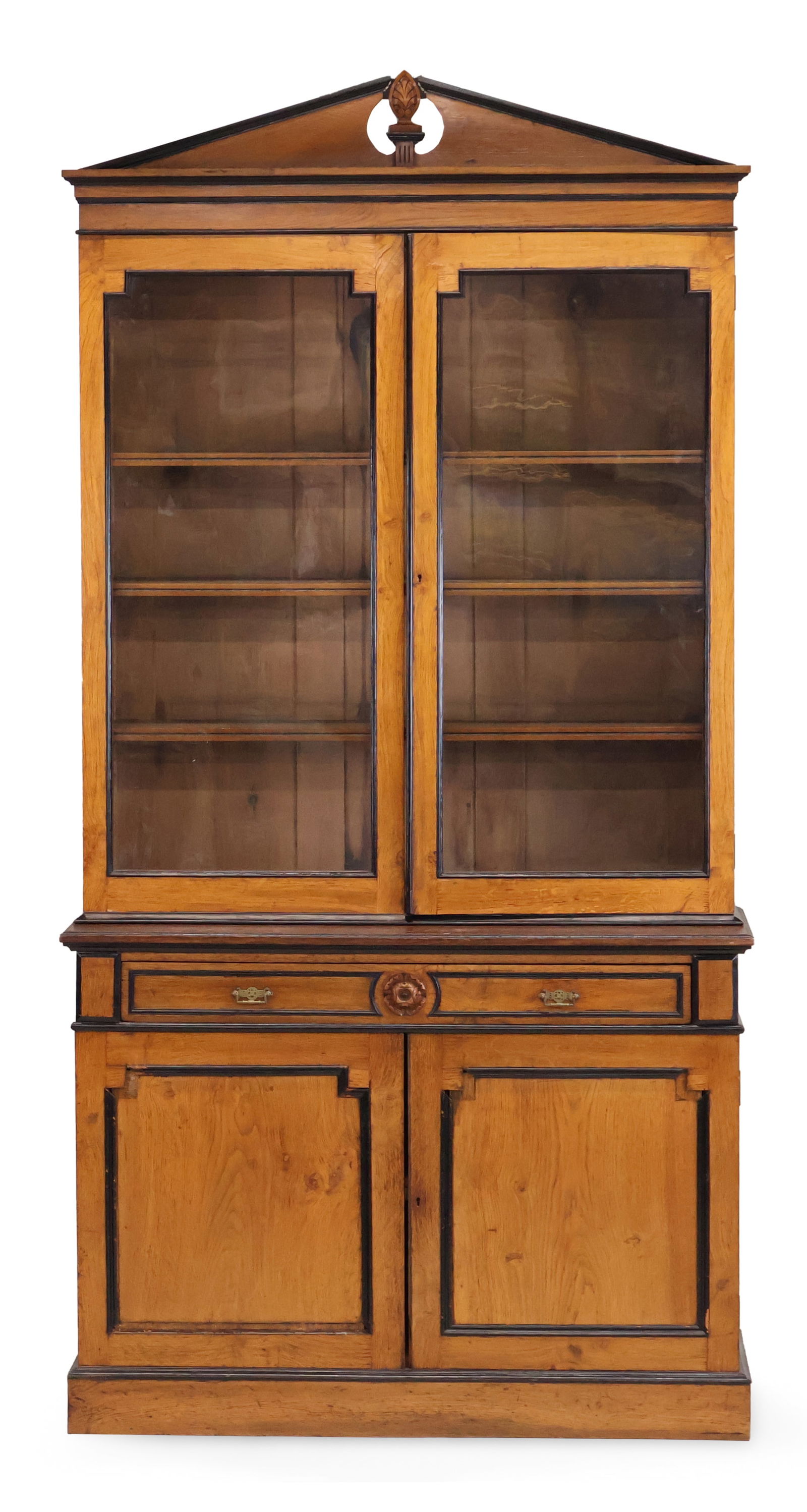 Victorian Part-Ebonized Oak Library Bookcase: Victorian Part-Ebonized Oak Library Bookcase English, 19th C. 7'11"h x 4'w x 18-1/2"d