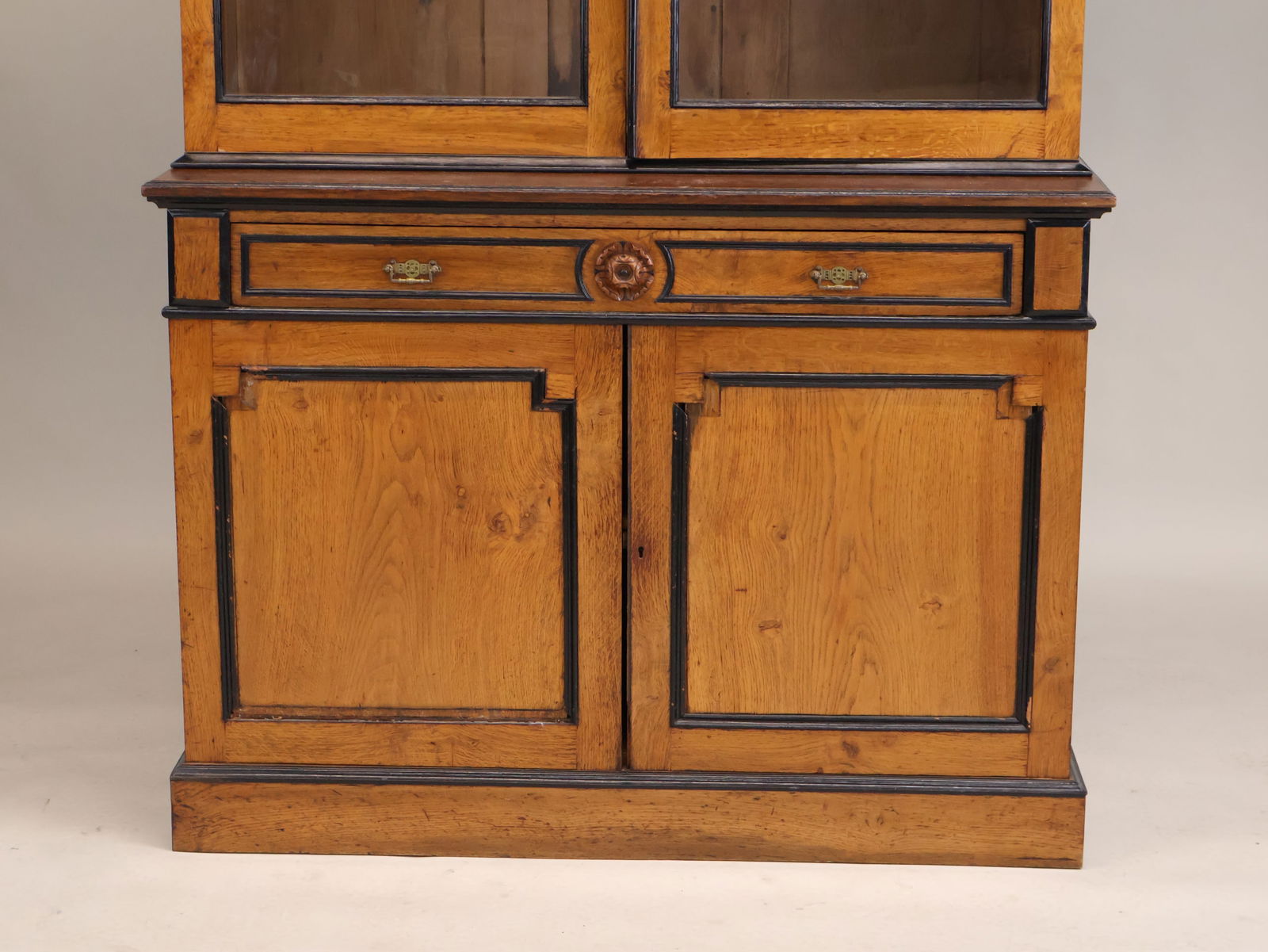 Victorian Part-Ebonized Oak Library Bookcase - 2