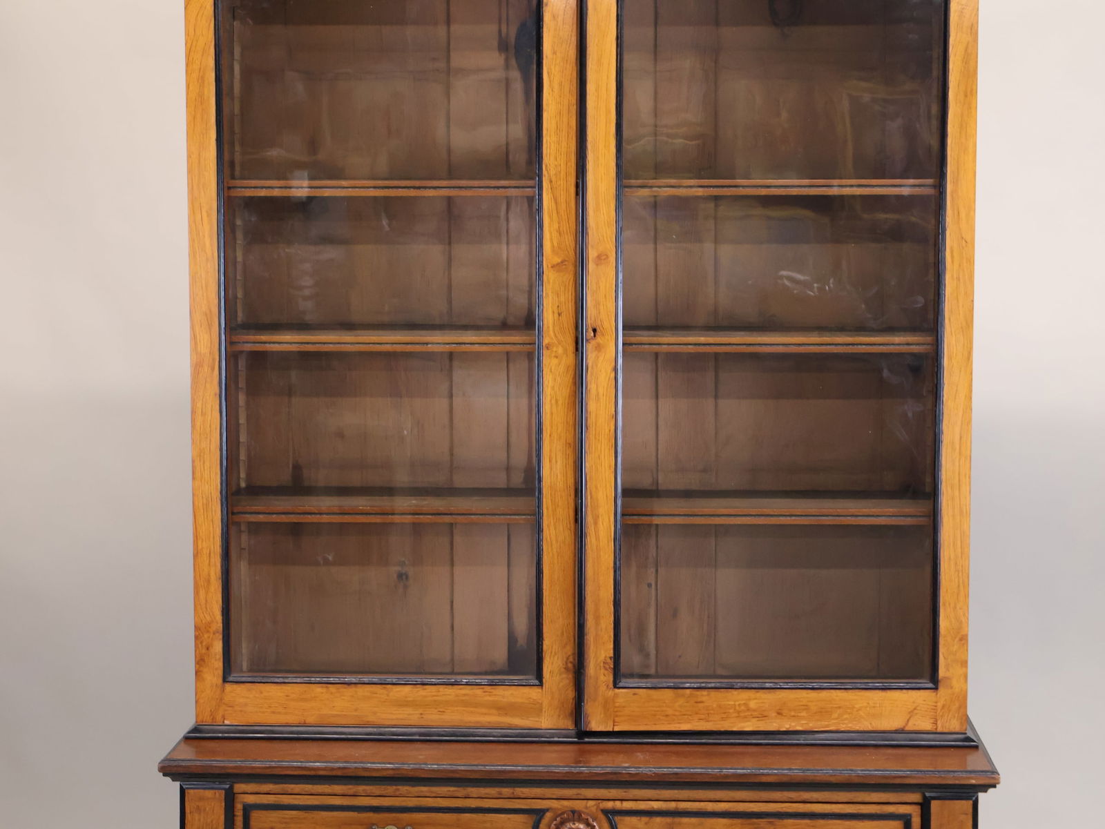 Victorian Part-Ebonized Oak Library Bookcase - 3