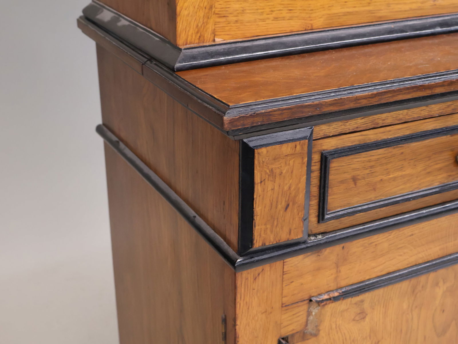 Victorian Part-Ebonized Oak Library Bookcase - 5