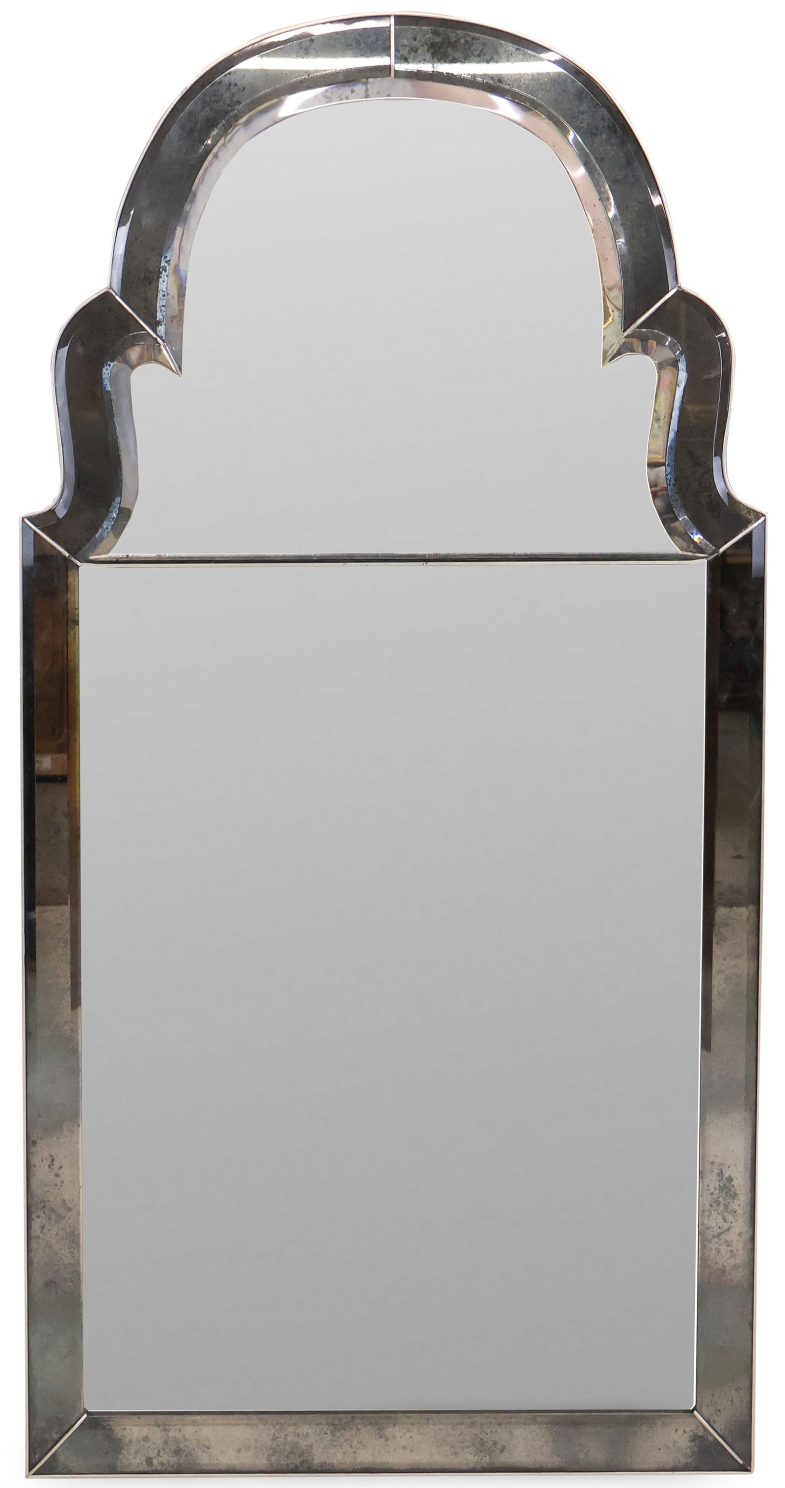 Queen Anne Style Looking Glass: Queen Anne Style Looking Glass English Taste, 20th C. 4'8"h x 30"w