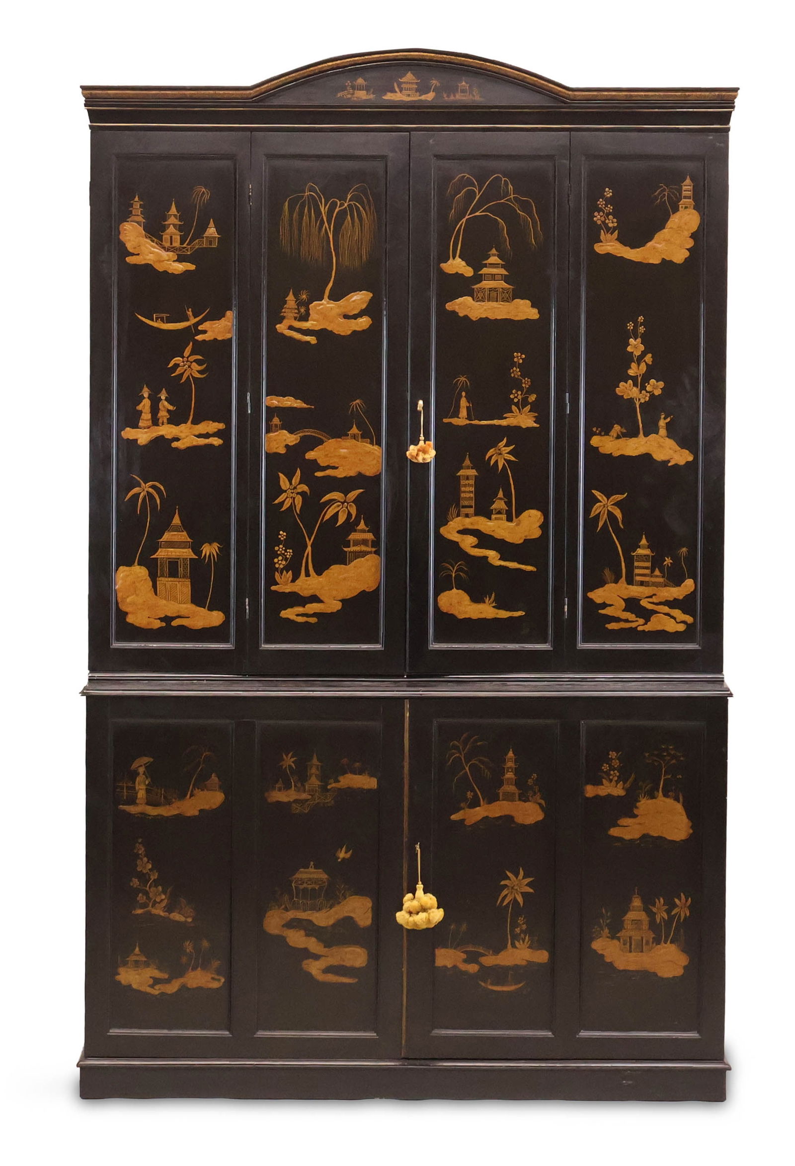 George III Style Chinoiserie-Decorate Breakfront Bookcase (1 of 13)