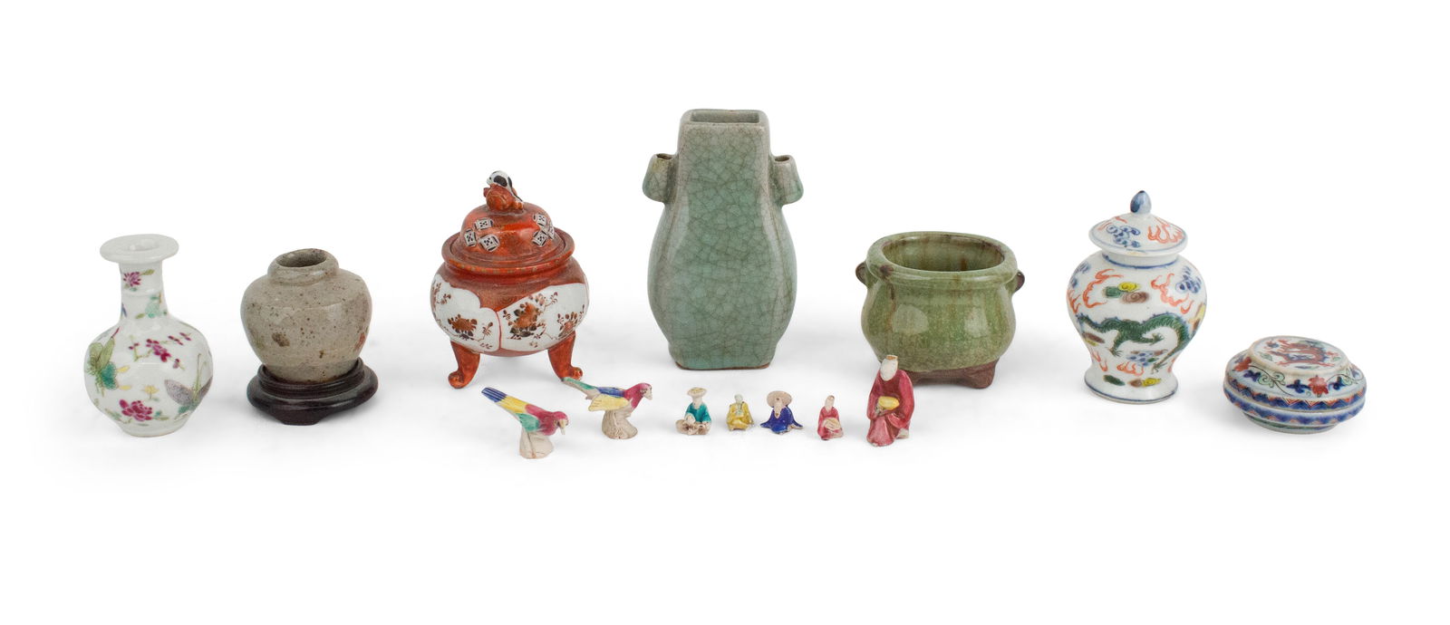 Group of Asian Miniature Porcelain Table Articles (1 of 12)