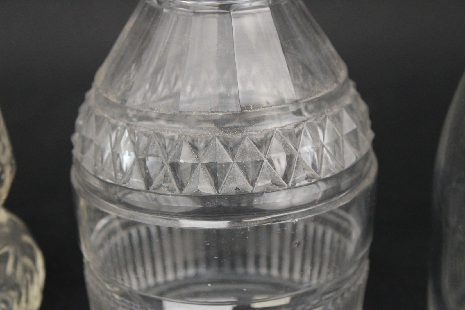 Five Colorless Glass Decanters - 11