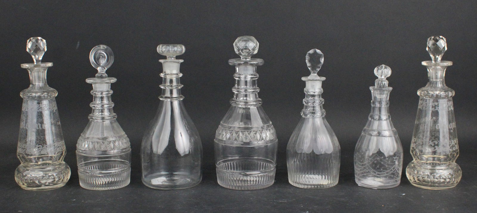 Five Colorless Glass Decanters (1 of 12)