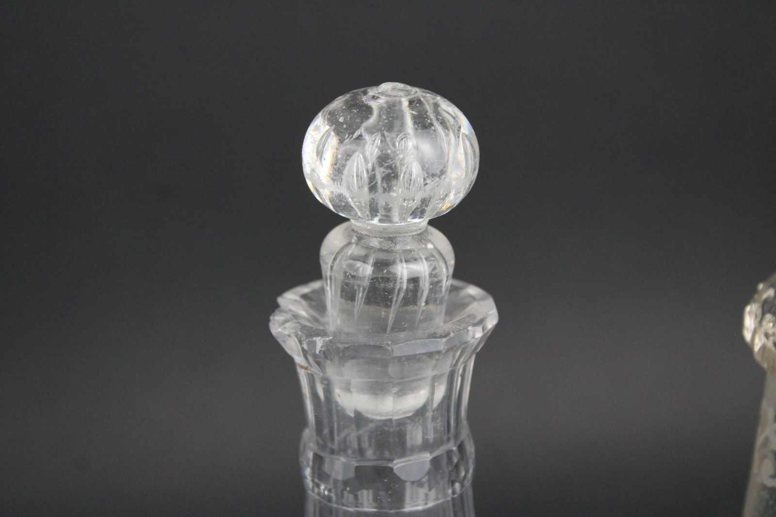 Five Colorless Glass Decanters - 4