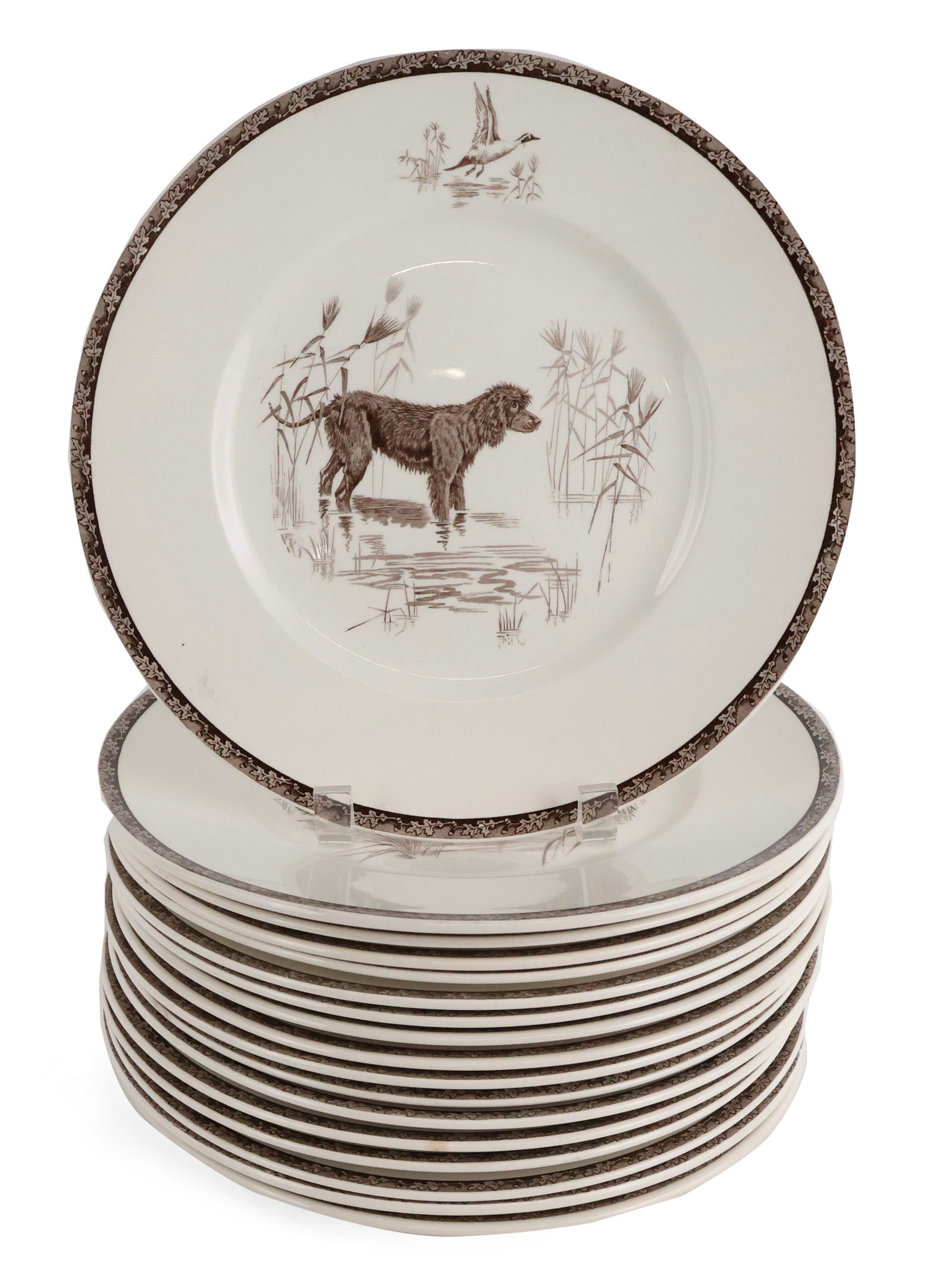 Sixteen Wedgewood "American Sporting Dog Plates": Sixteen Wedgewood "American Sporting Dog Plates" English, 20th C. Designed by Marguerite Kirmse. Diameter 10 3/4 in. (27.3 cm.)