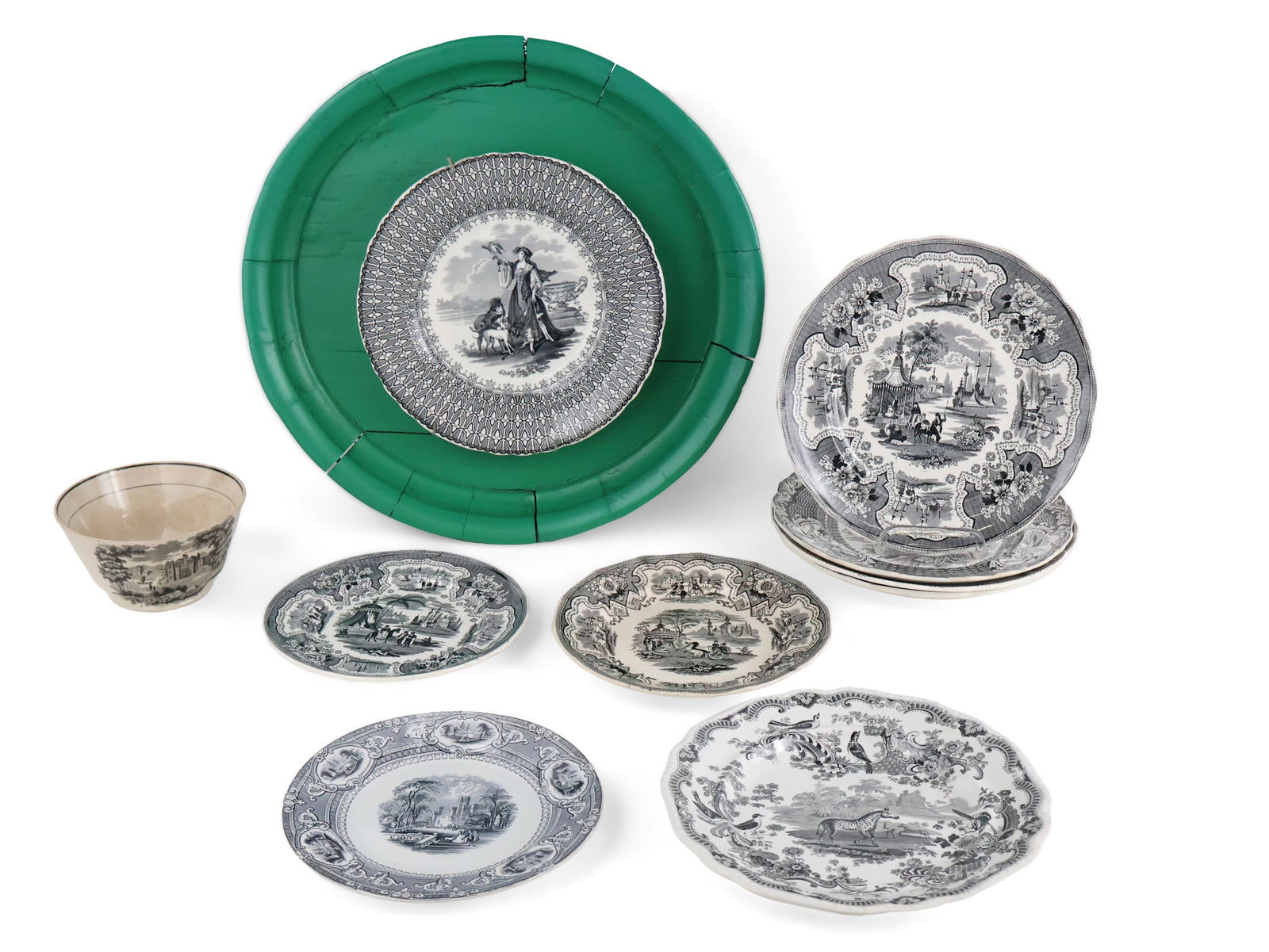 Ten Black and White Transfer-Decorated Table Articles (1 of 15)