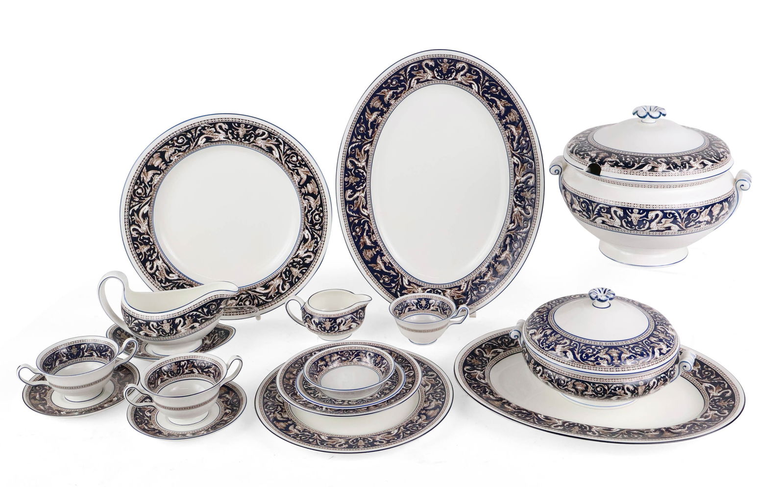 Wedgwood Florentine Dinnerware with Brown Dragons (1 of 13)