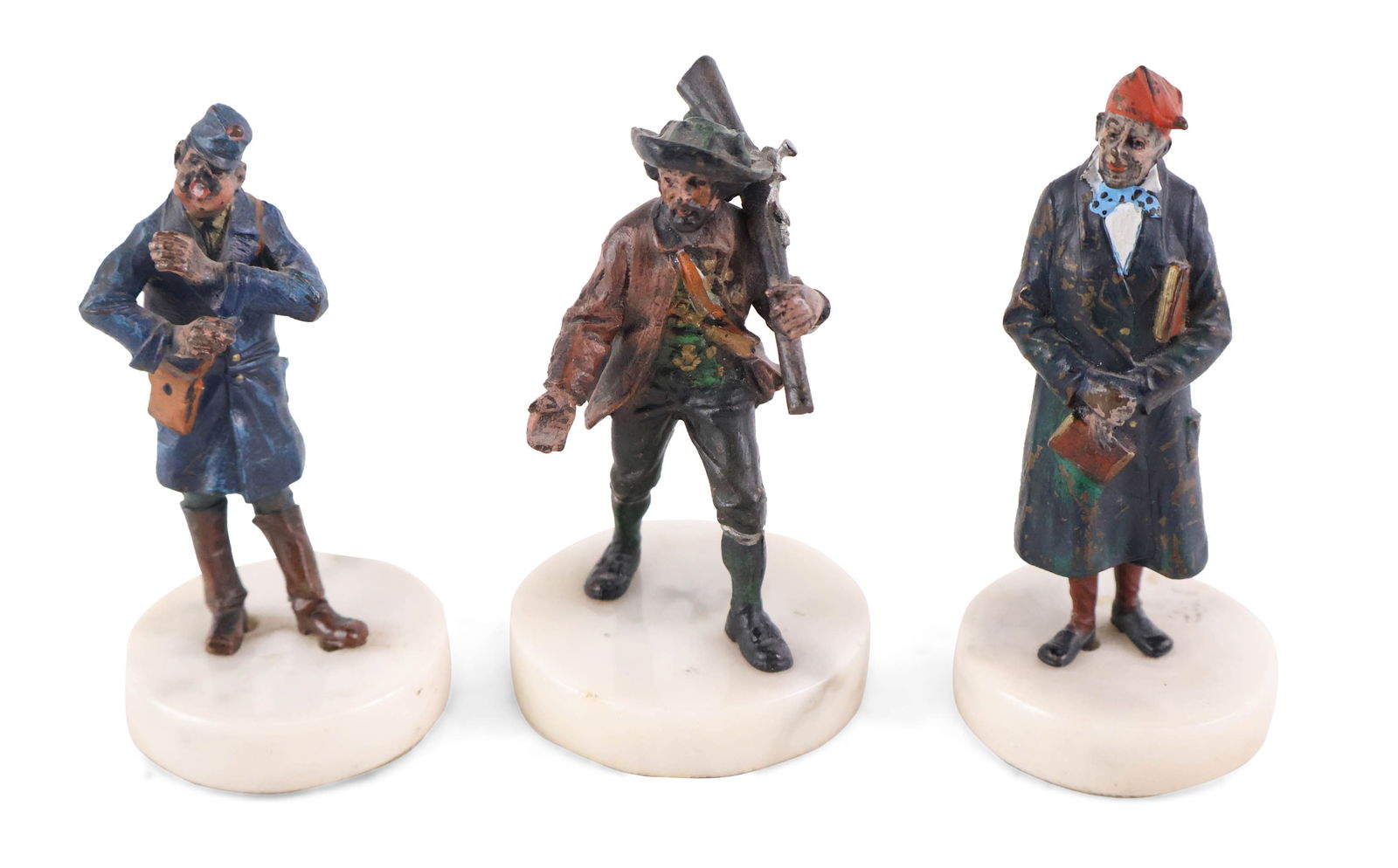 Three Cold Painted Bronze Figures of Men (1 of 6)