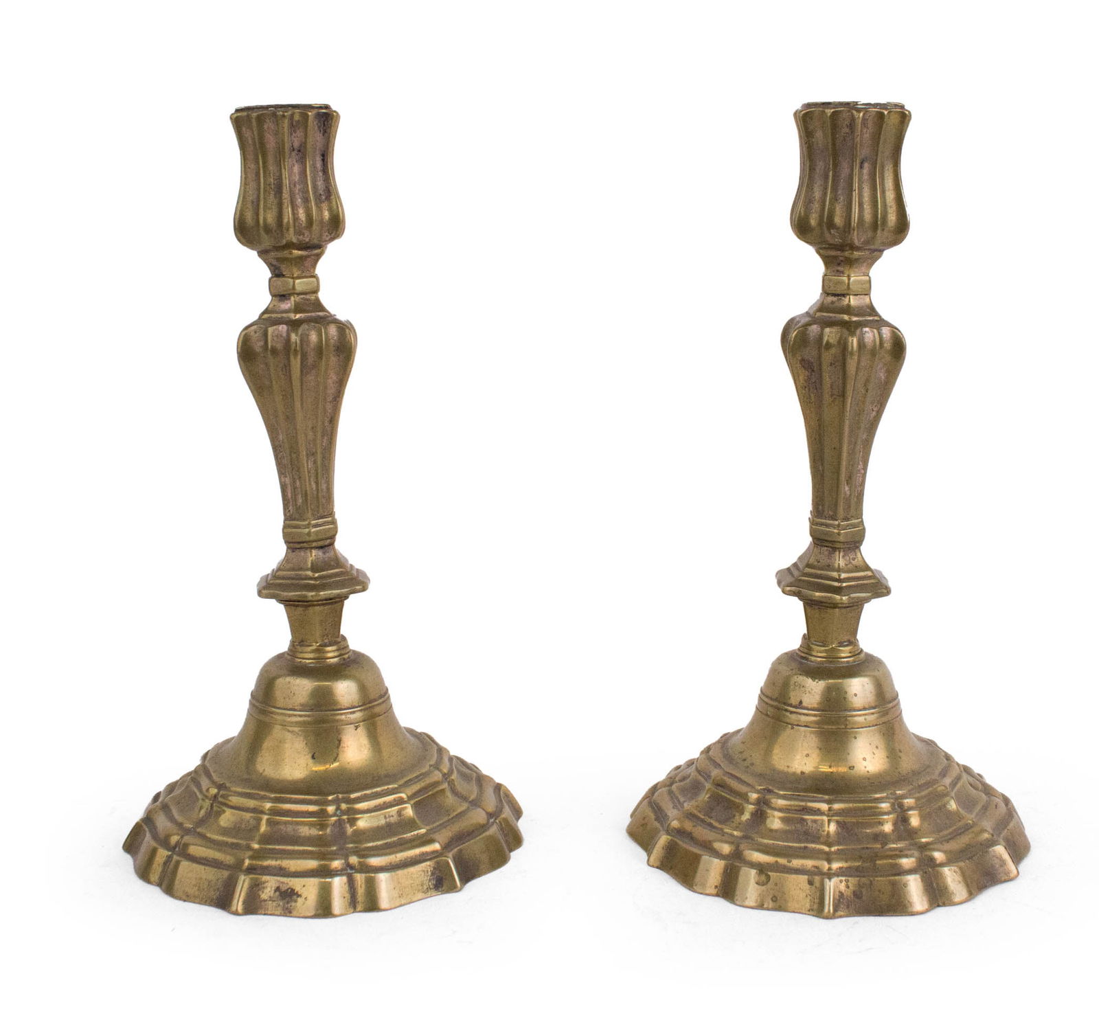 Pair of Louis XVI Bronze Silvered Candlesticks (1 of 9)