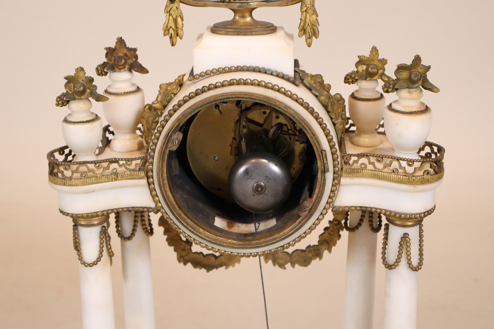 Neoclassical Ormolu-Mounted Marble Domed Mantle Clock - 13