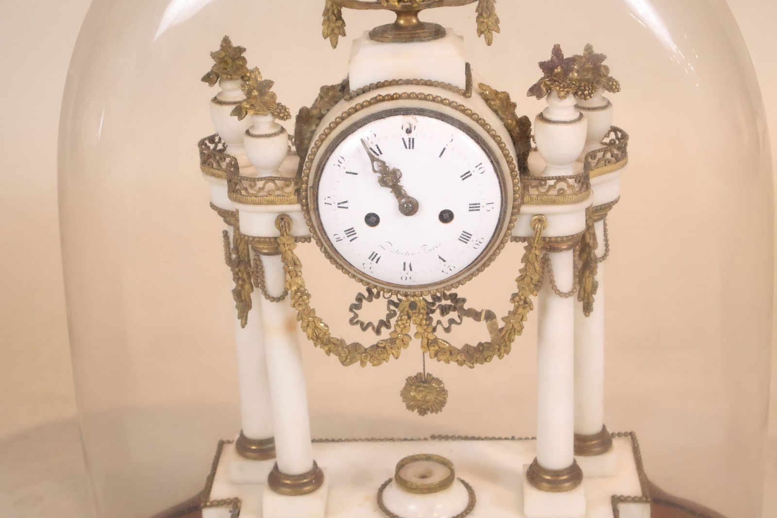 Neoclassical Ormolu-Mounted Marble Domed Mantle Clock - 4