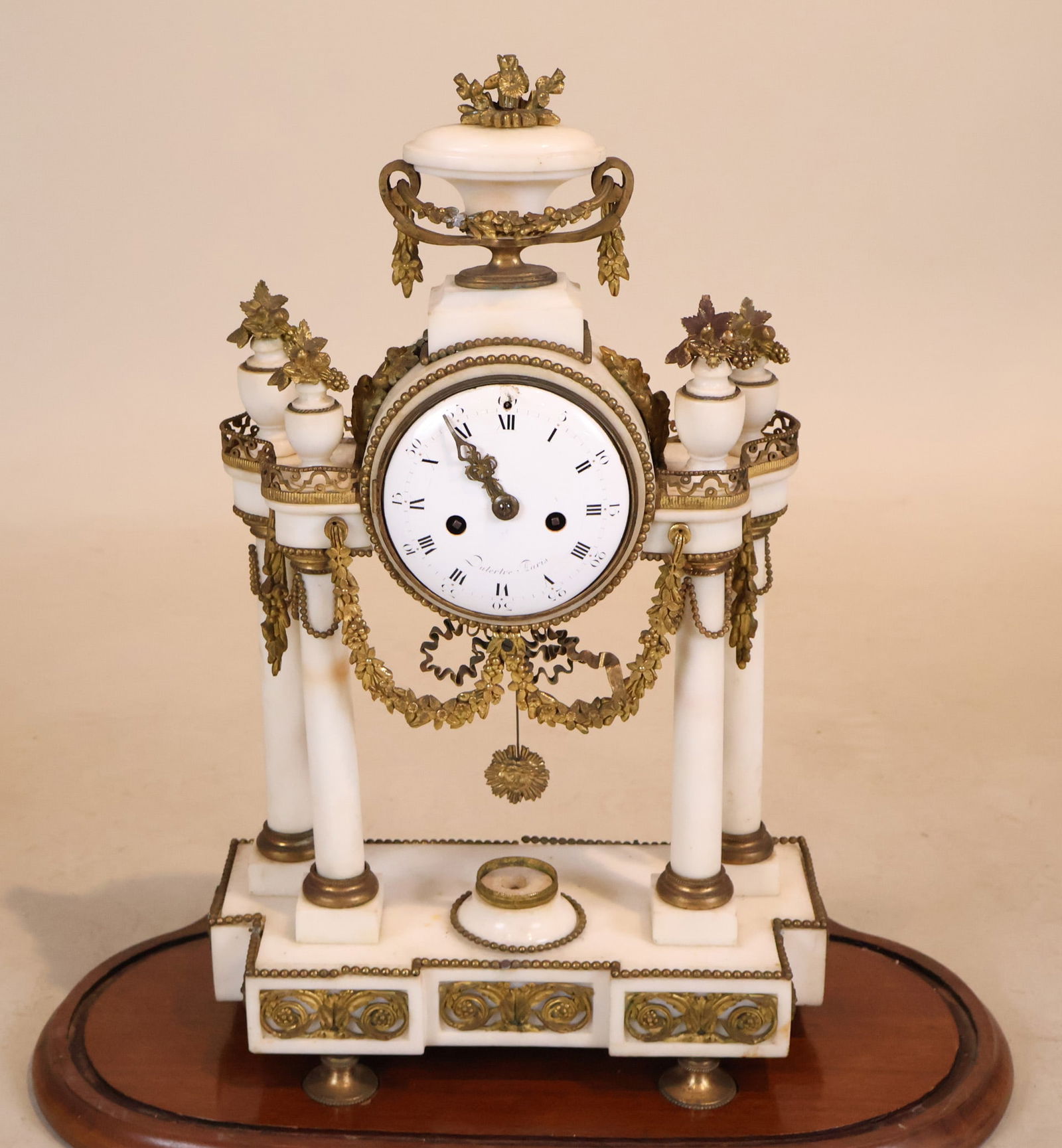 Neoclassical Ormolu-Mounted Marble Domed Mantle Clock - 5