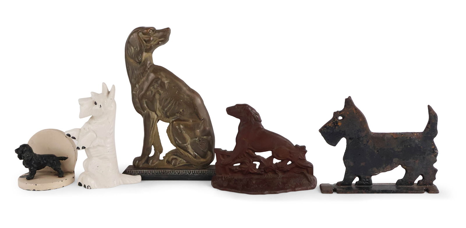 Group of Dog-Form Bronze and Cast Iron Doorstops (1 of 15)