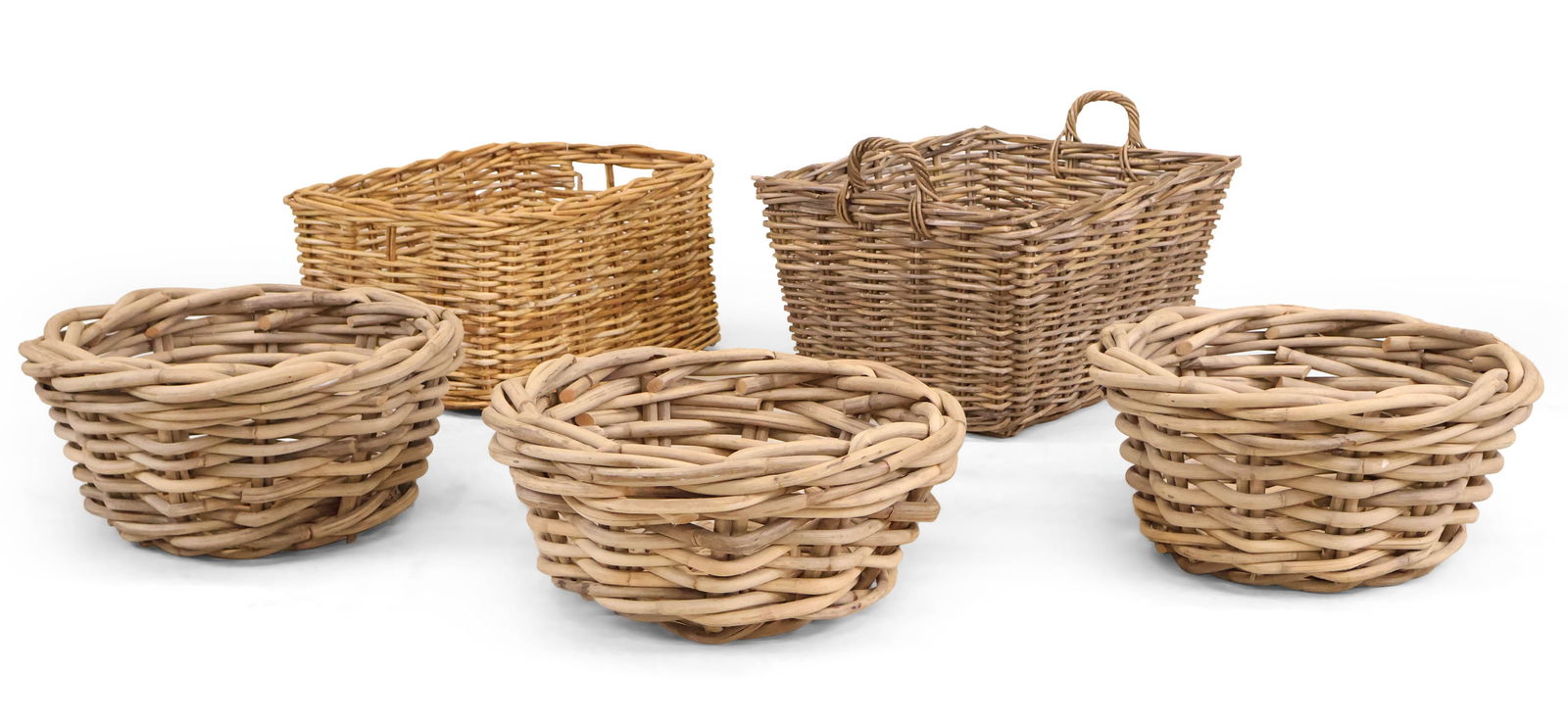 Five Modern Woven Rattan Baskets (1 of 9)