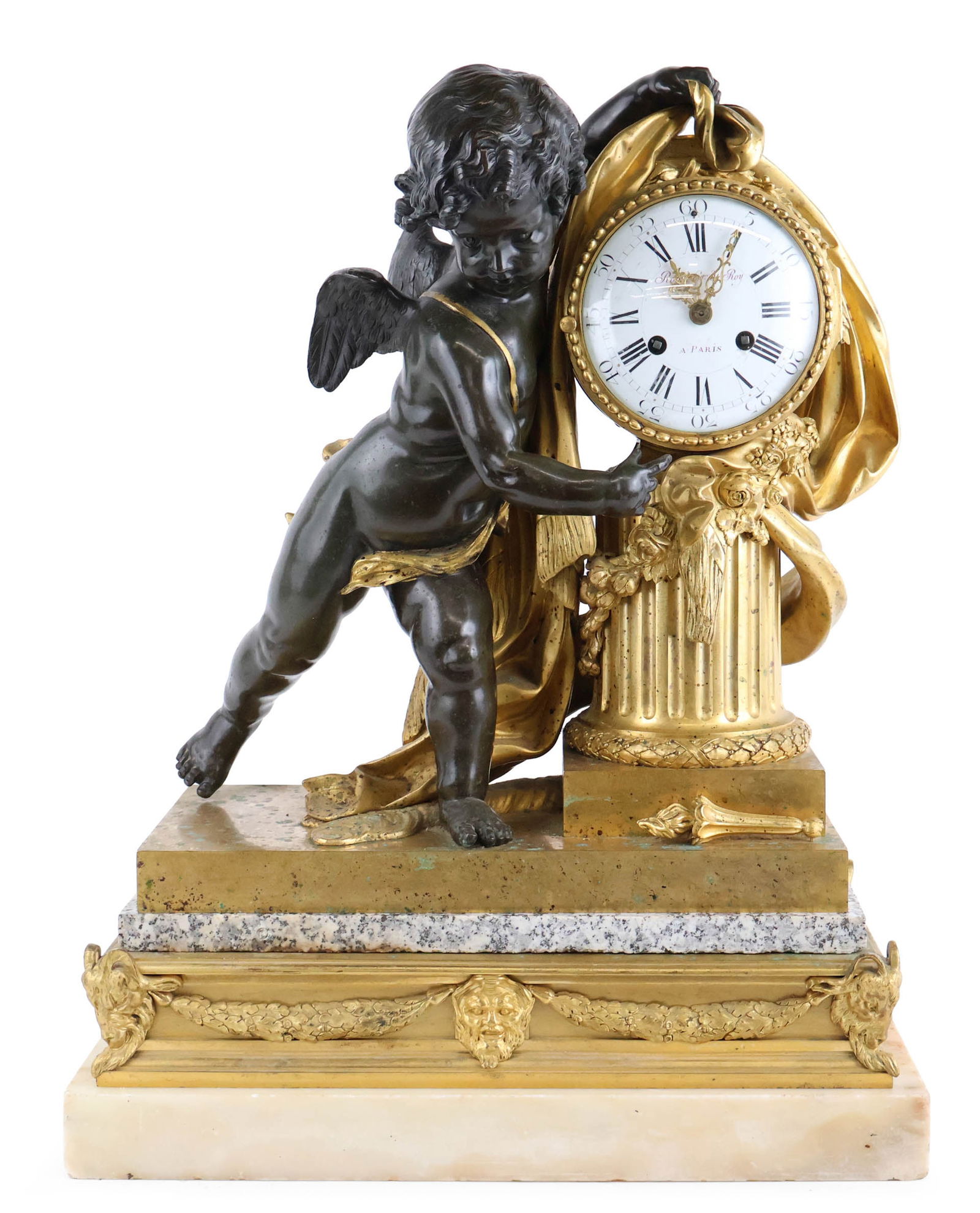 French Ormolu and Patinated Bronze Mantel Clock (1 of 17)