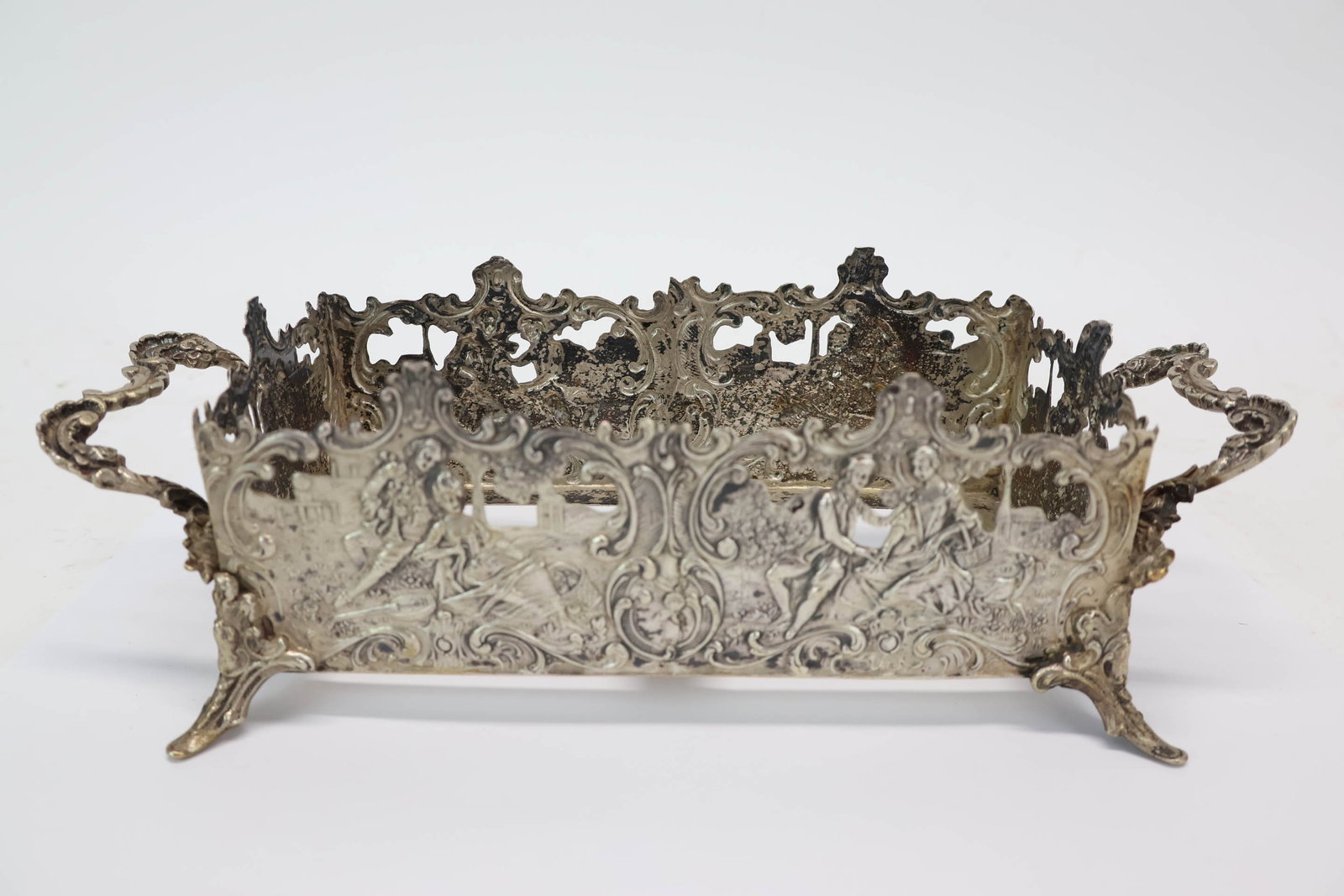 Antique 800 German Silver Renaissance Style Handled Jardiniere (1 of 7)