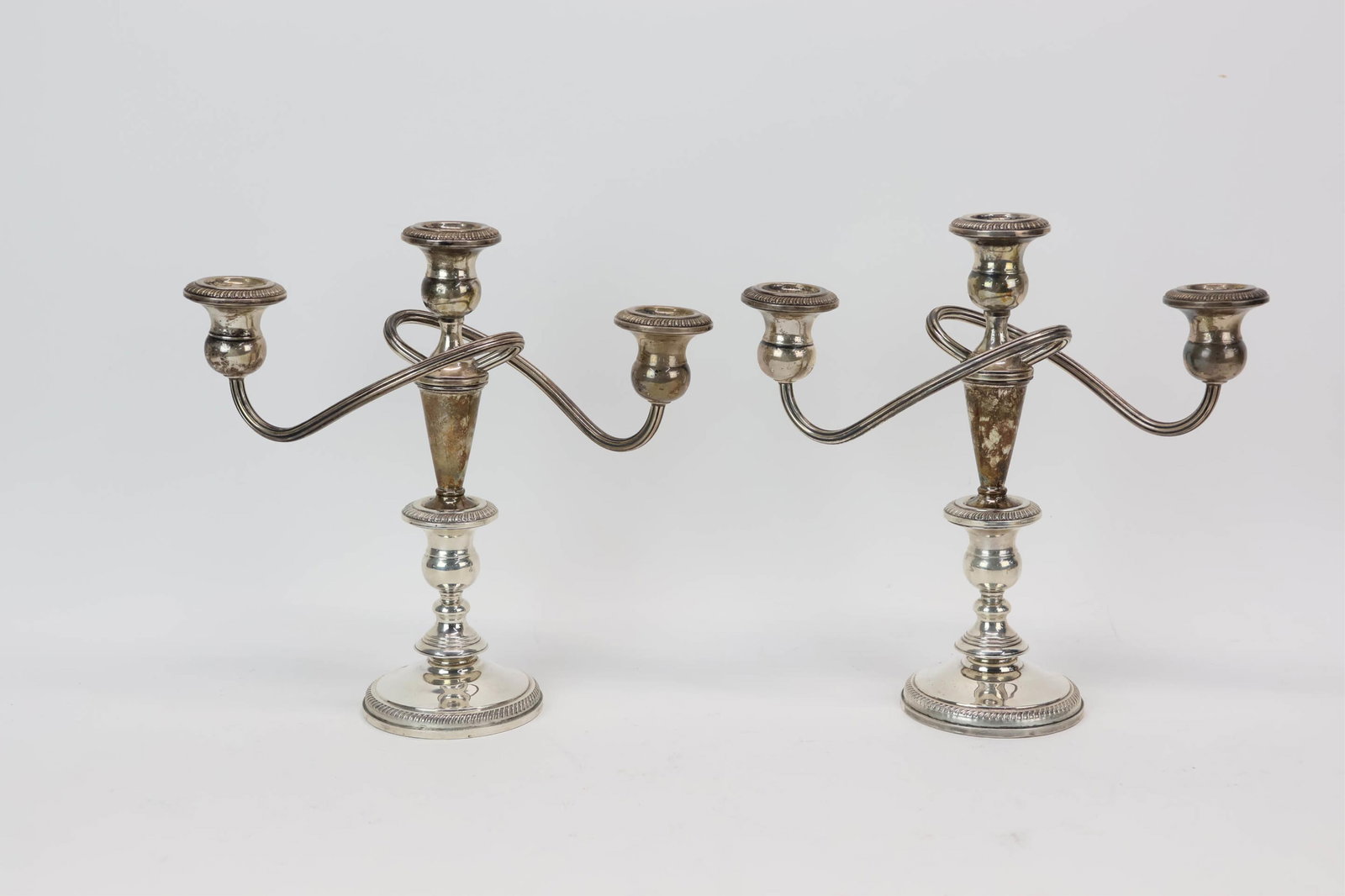 Pair of Fisher Sterling Silver 3-Part Weighted Candelabra (1 of 10)