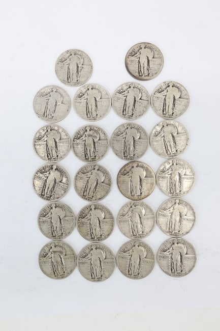 Group of 22 Assorted Standing Liberty Silver Quarters (1 of 7)
