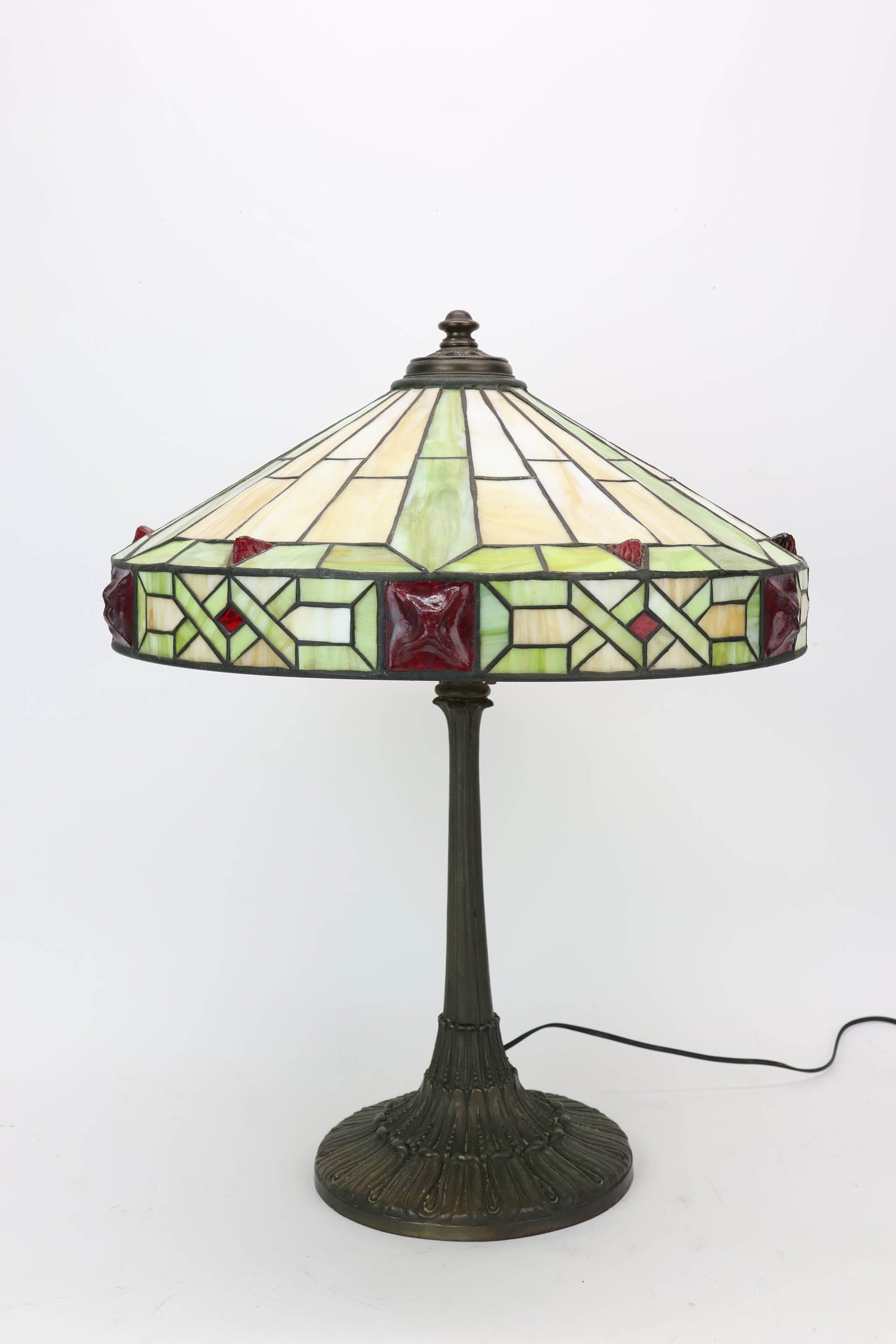 Vintage Mission Style Stained Glass Table Lamp (1 of 12)