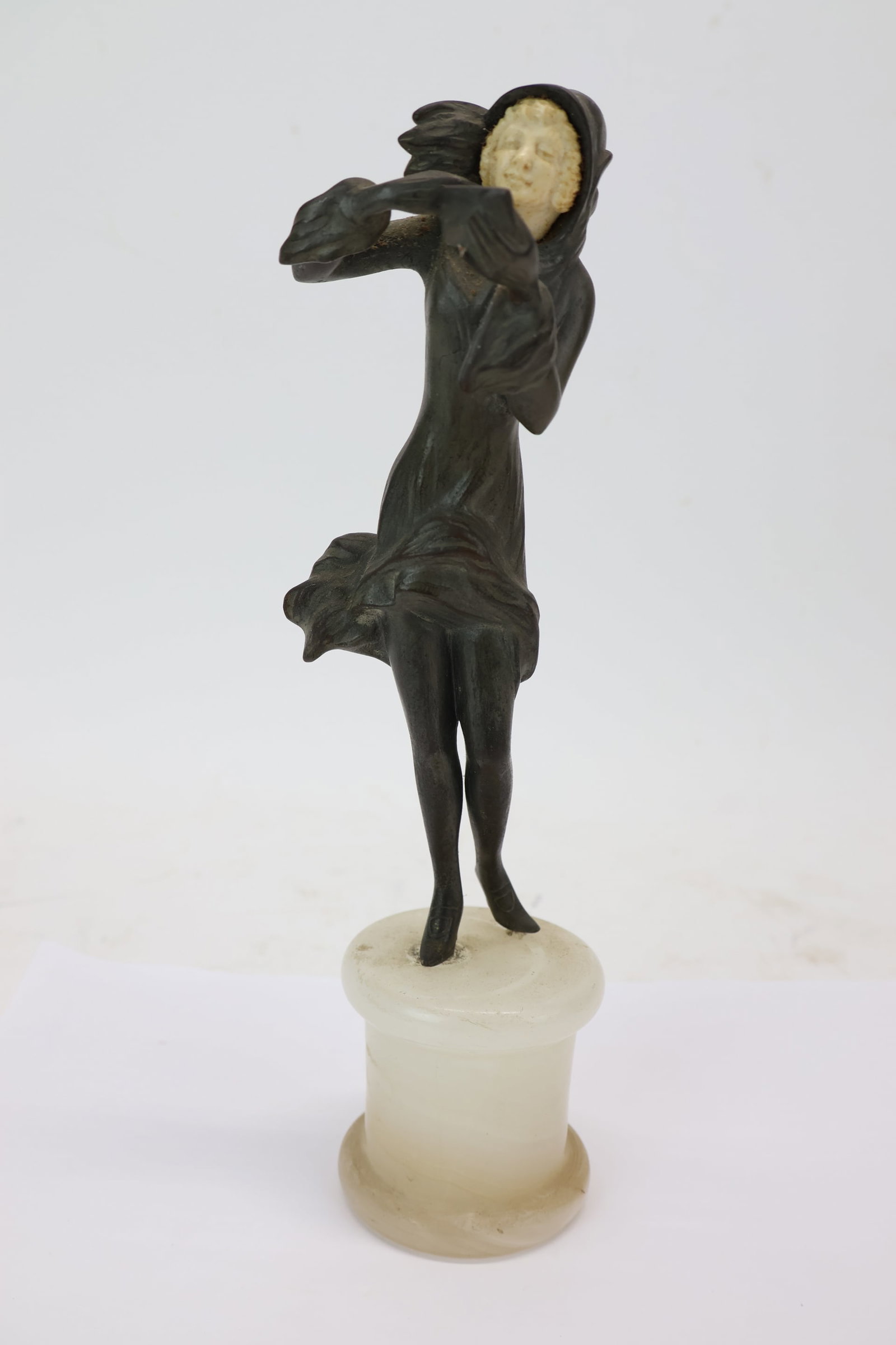Art Deco Bronze Sculpture of Woman Against the Wind (1 of 6)