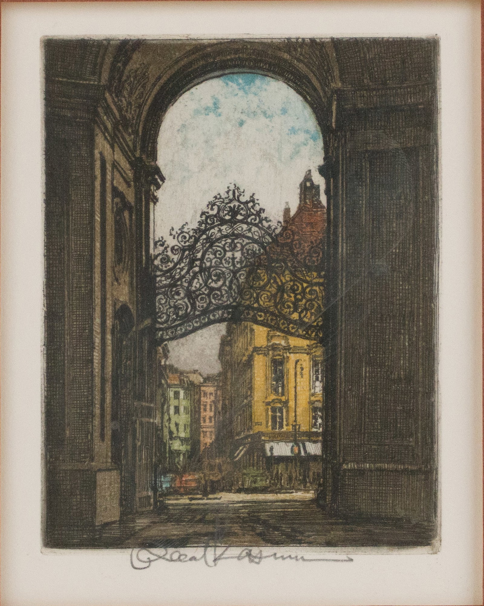 Robert Kasimir, 1914-2002, Vienna, Palace Gate, Etching and Aquatint (1 of 1)