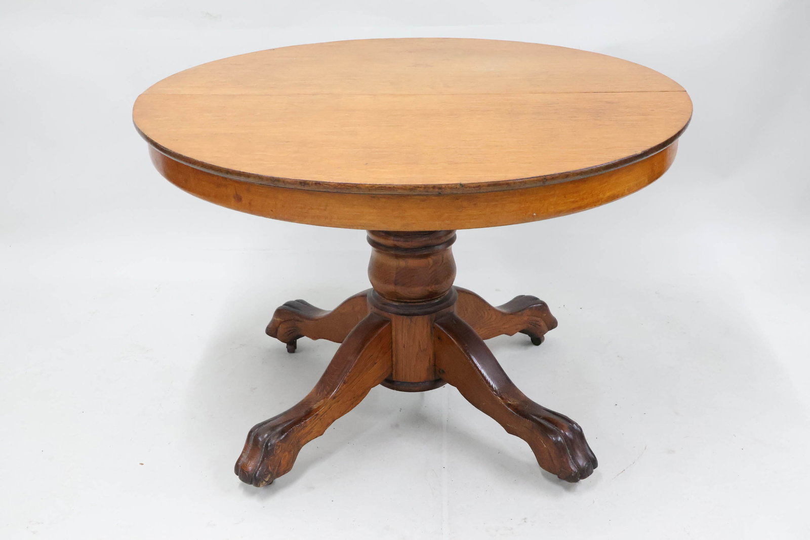 Antique Oak Pedestal Dining Table (1 of 5)