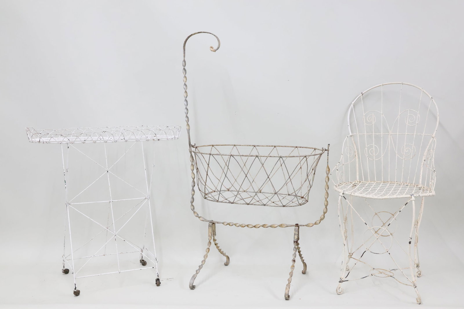 Vintage Wrought Iron Baby Cradle (1 of 9)