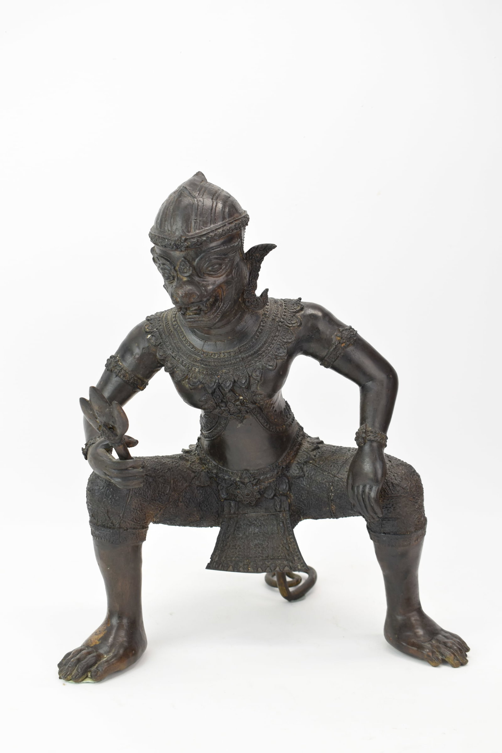 Asian Bronze Statue of Temple Guardian (1 of 9)