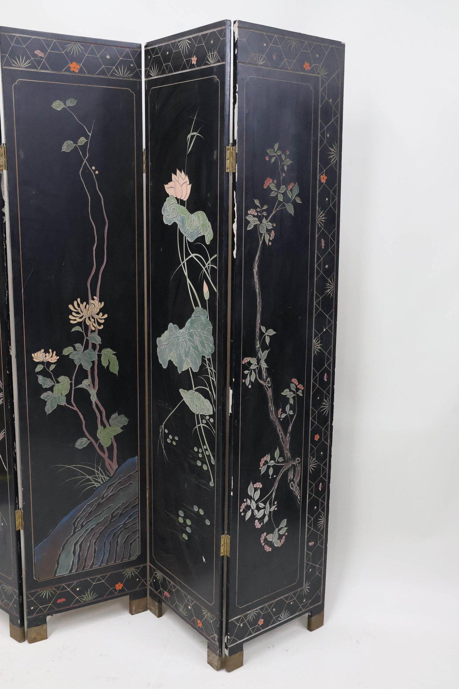 Asian Four Panel Coromandel Folding Screen - 10