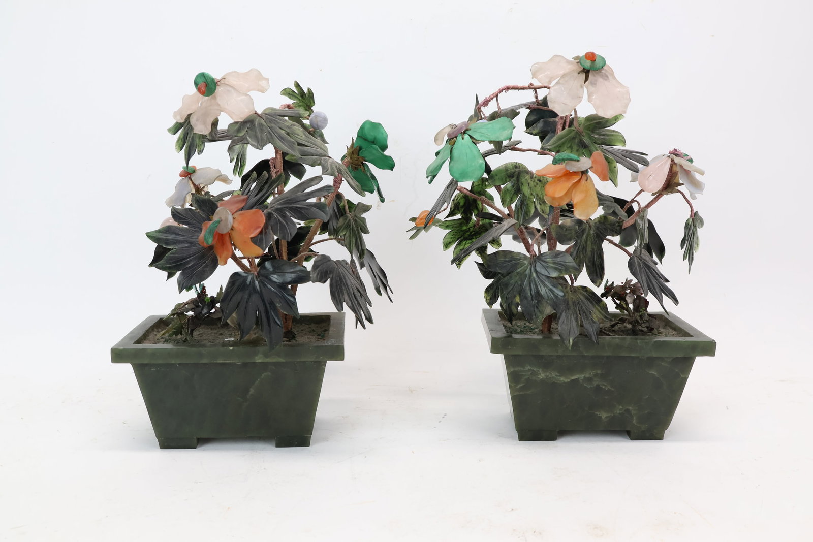 Two Vintage Jade Table Top Trees in Planters (1 of 8)