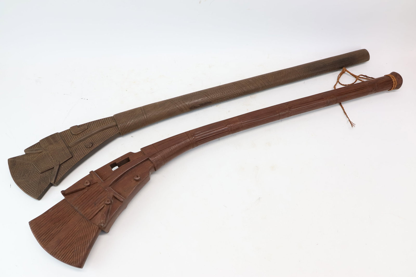 Two Reproduction Gugu Fijian War Clubs (1 of 9)