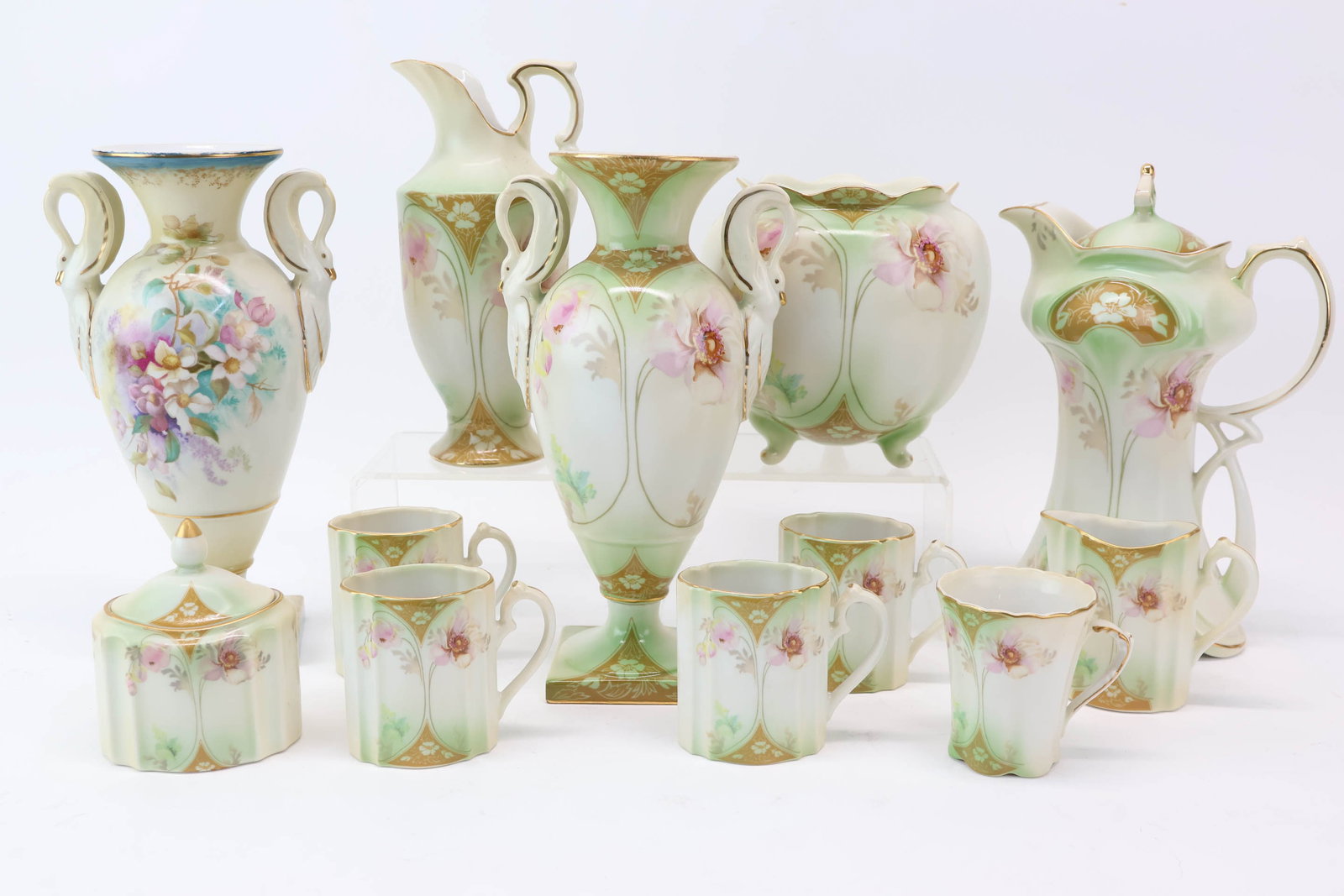 11 Piece Set of R S SuhL Floral Decorated Porcelain (1 of 10)