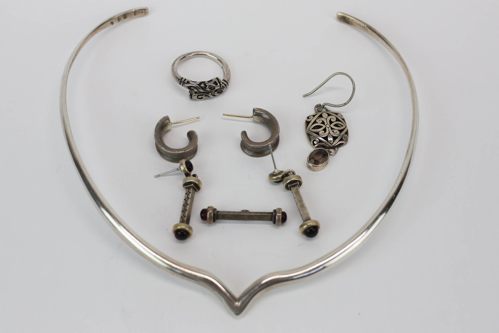 Sterling Silver Mid-Century Choker Necklace (1 of 8)