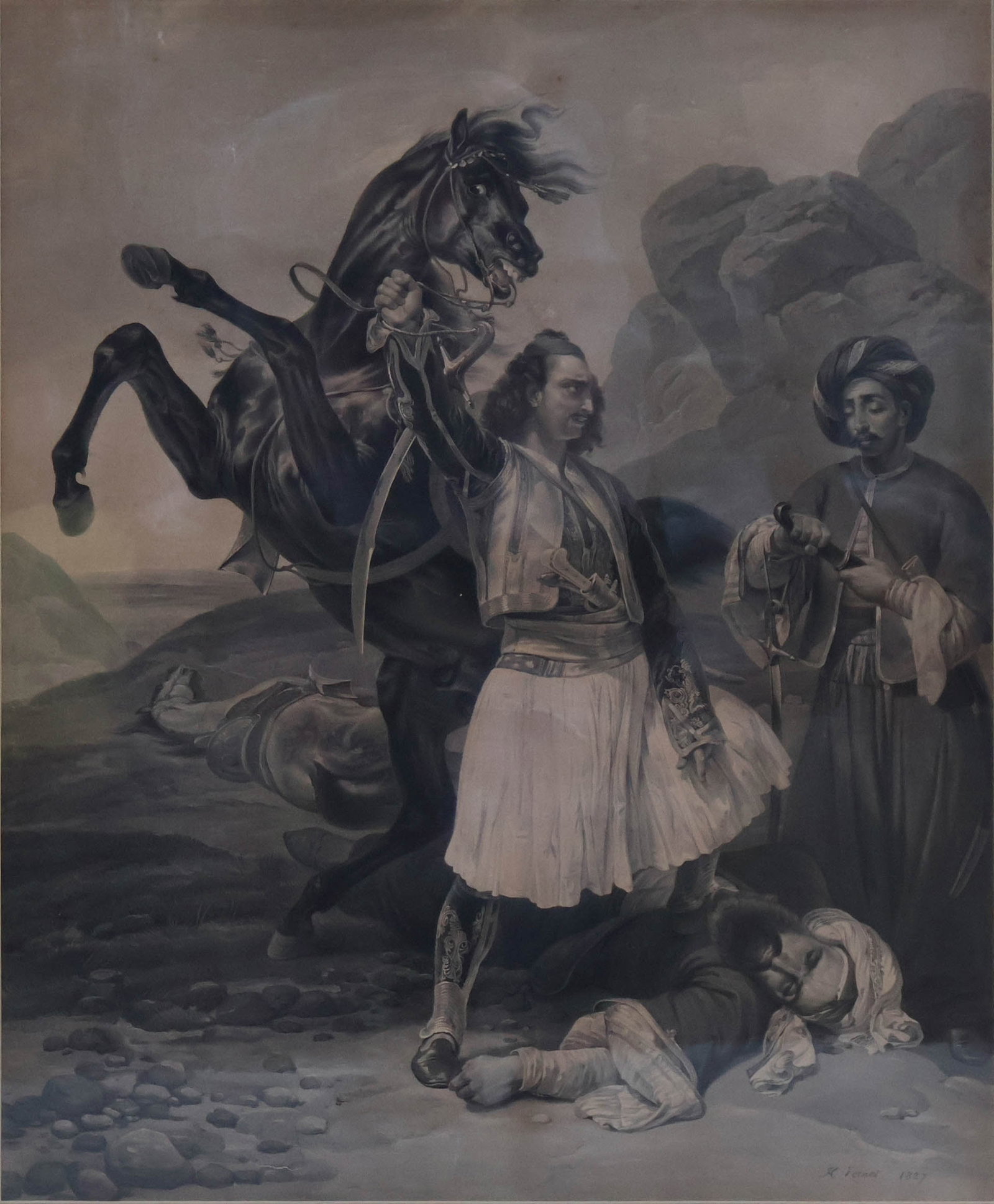 Horace Vernet, French 1789-1863, Le Giaour, Vainqueur d'Hassan, Etching (1 of 13)