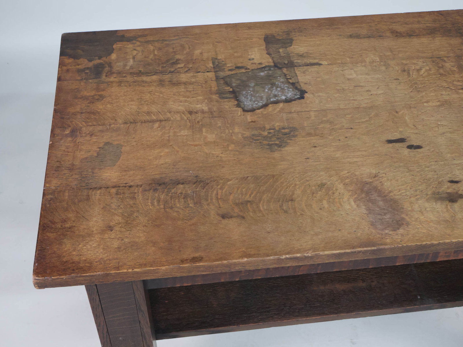 Mission Oak Two Drawer Work Table - 4