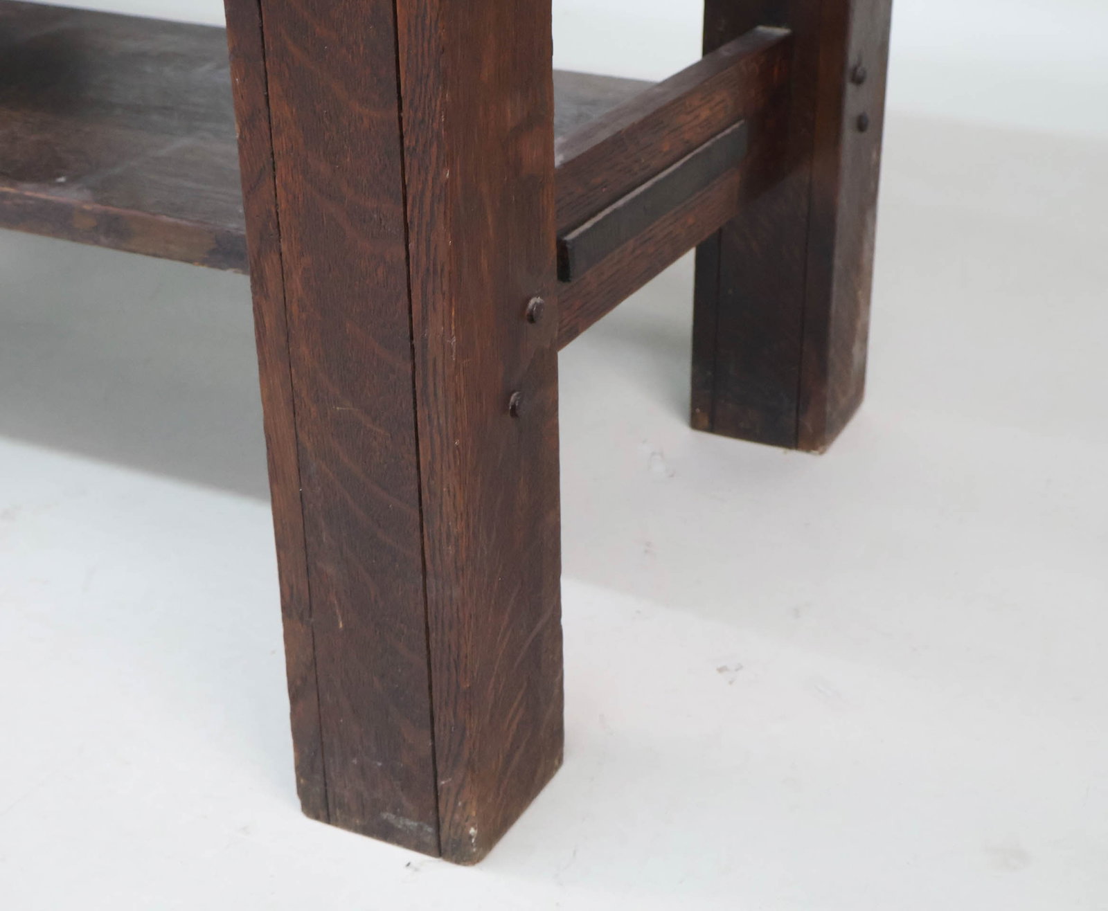 Mission Oak Two Drawer Work Table - 6