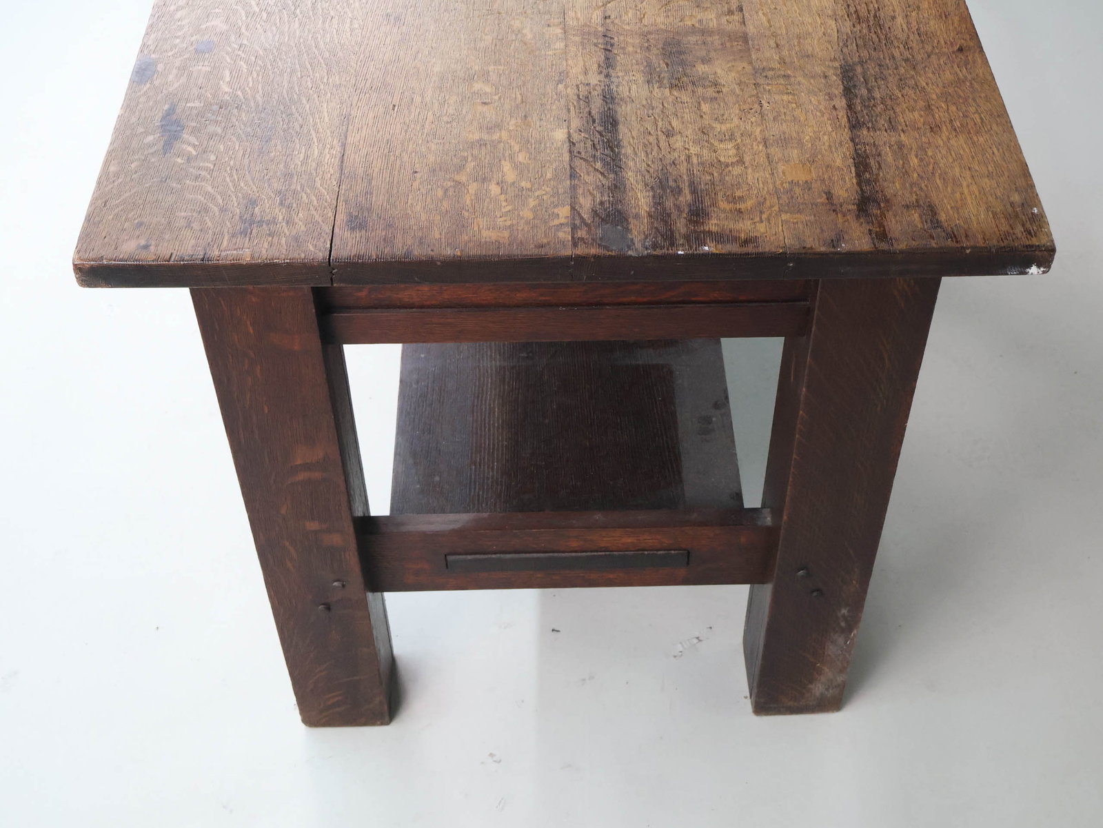 Mission Oak Two Drawer Work Table - 7