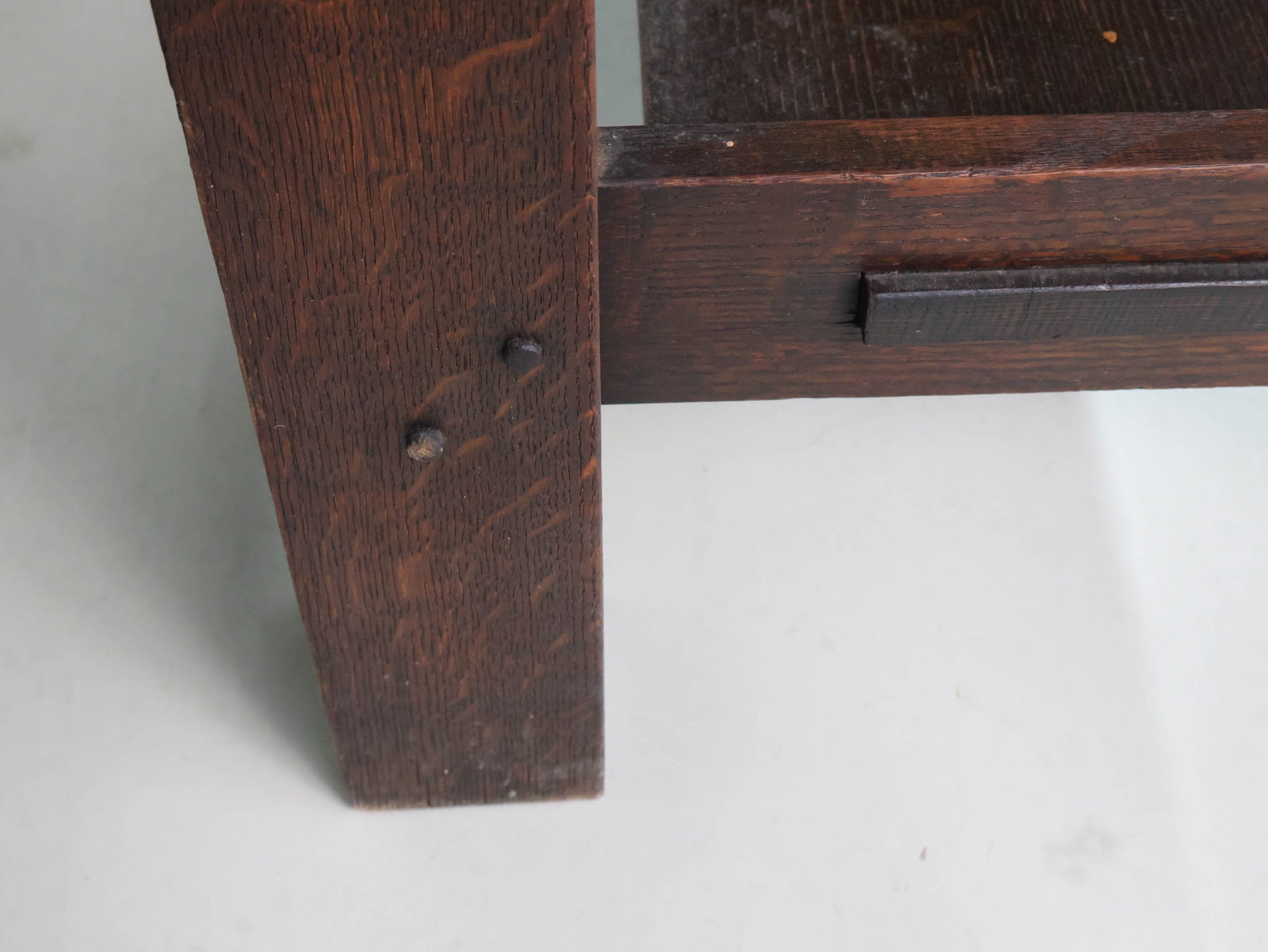 Mission Oak Two Drawer Work Table - 8