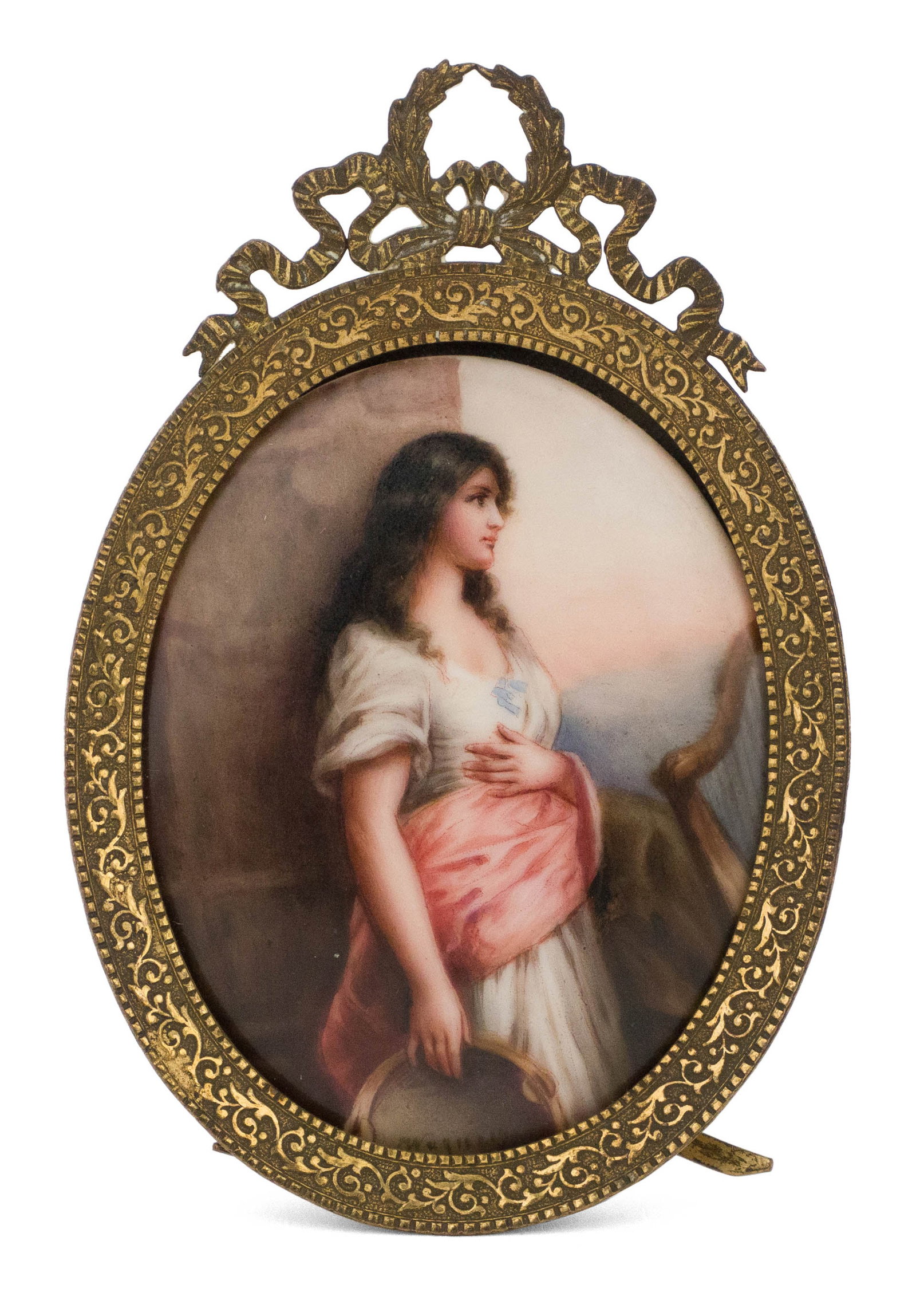 Miniature Dresden Porcelain Plaque of a Woman (1 of 6)