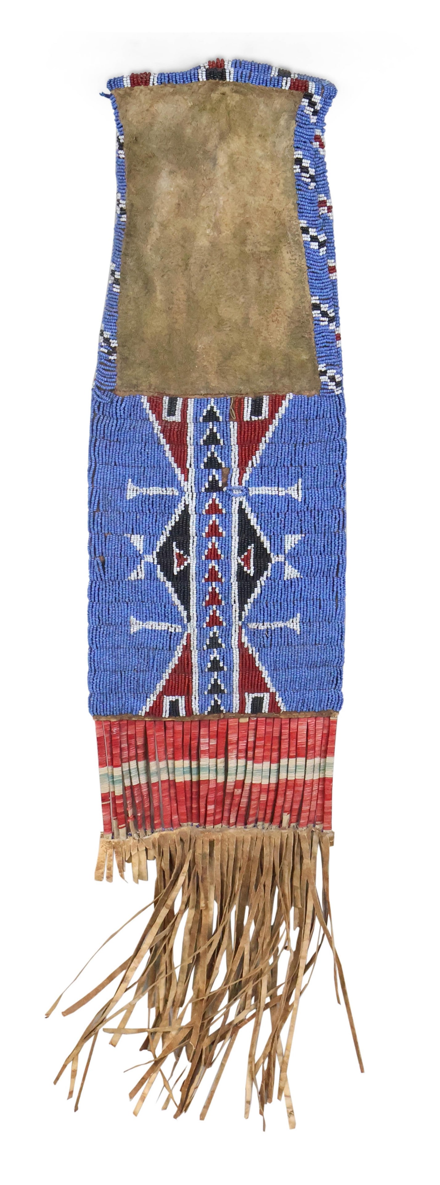 Native American Beaded Leather Pipe/Tobacco Bag (1 of 12)