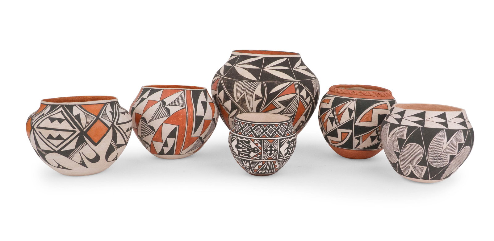 Six Native American Acoma Painted Pottery Vessels (1 of 16)
